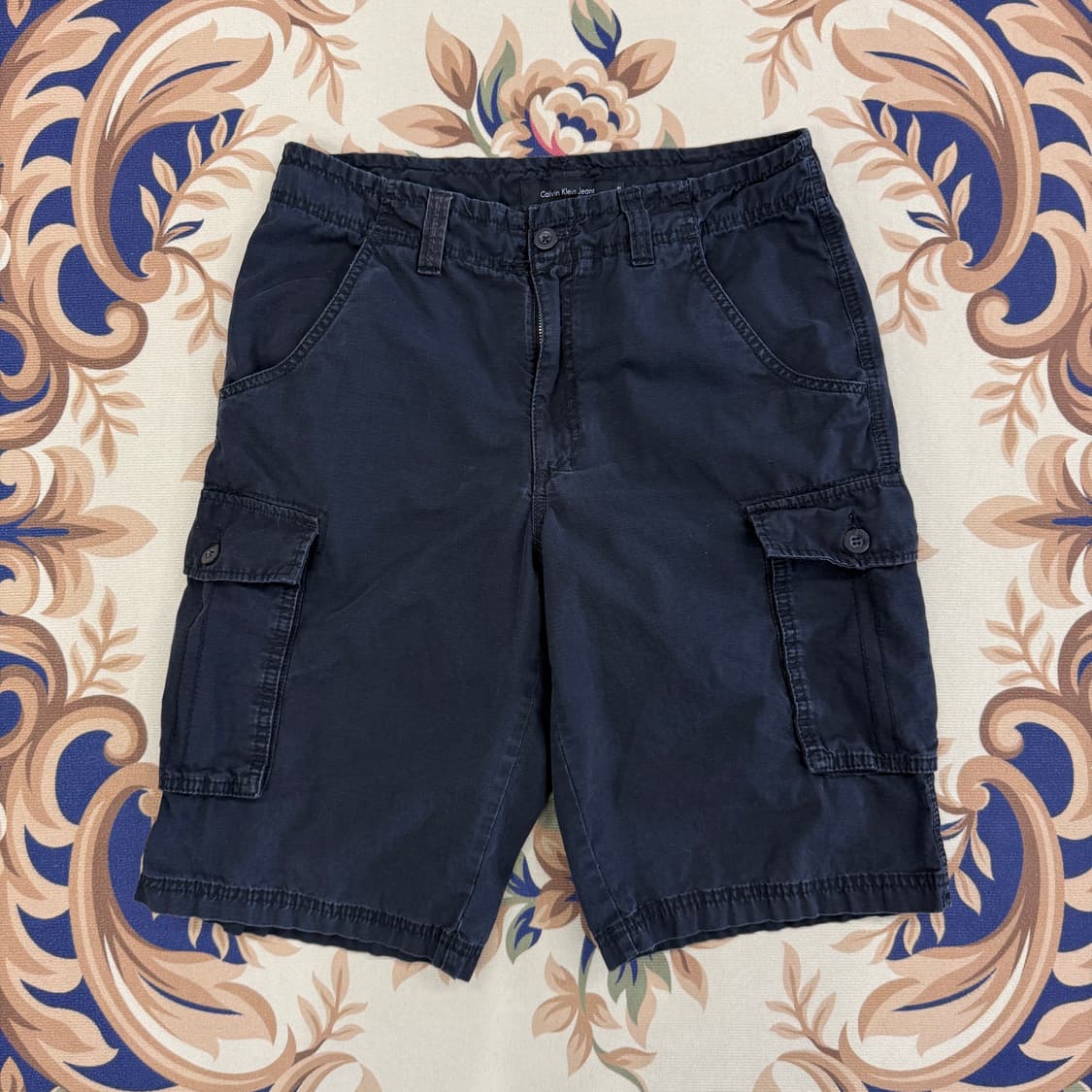 (31)캘빈클라인 Calvinklein 코튼 립스탑 카고반바지(블랙) 상품이미지1