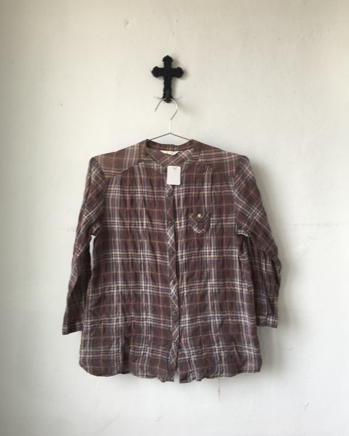 Pocket point check pattern blouse 상품이미지2
