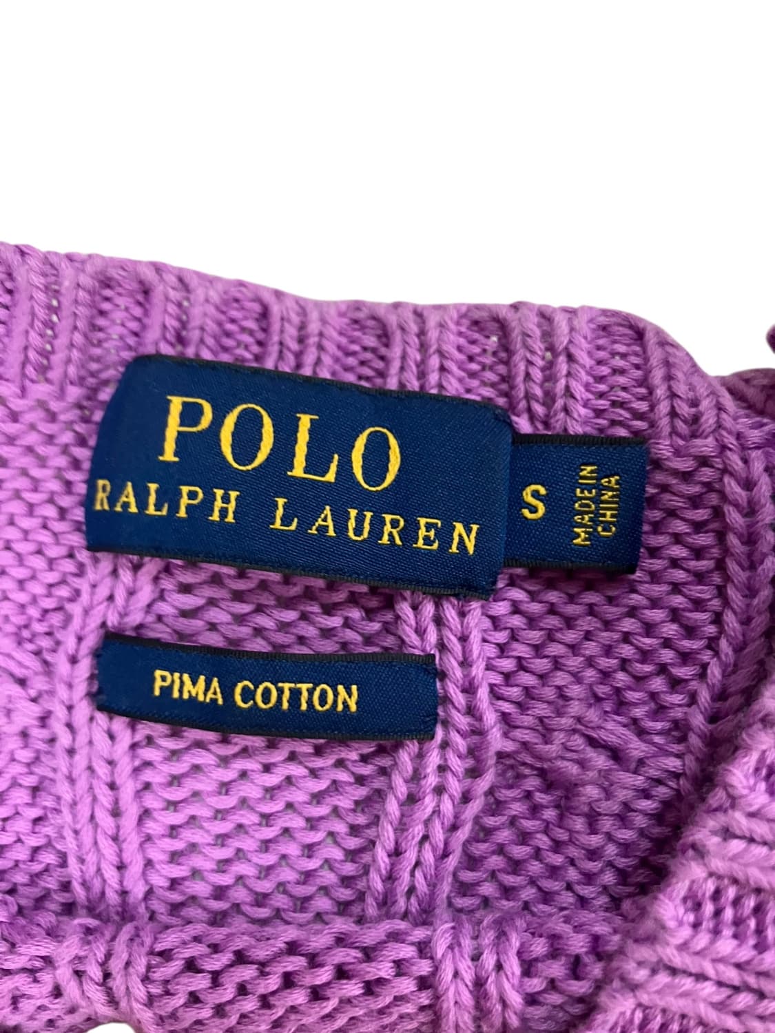 폴로 랄프로렌 퍼플 꽈배기 니트 S 상품이미지3