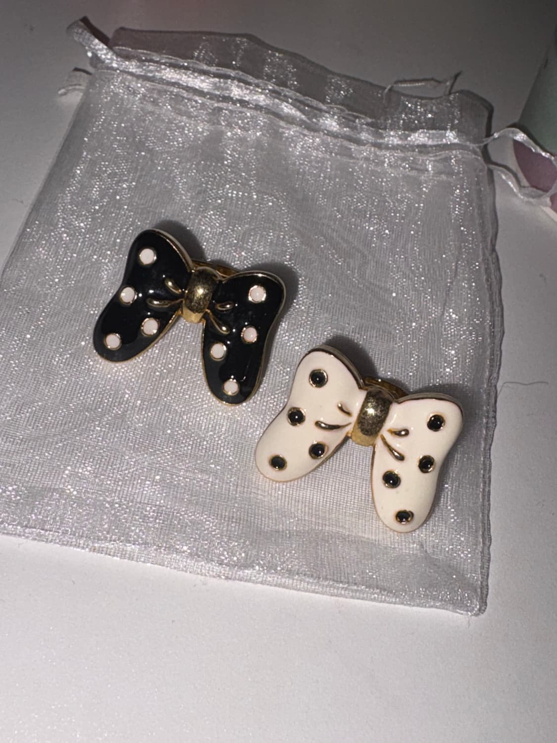 히메갸루 모리걸잡화 일본빈티지 블랙&화이트 도트반지세트 상품이미지1