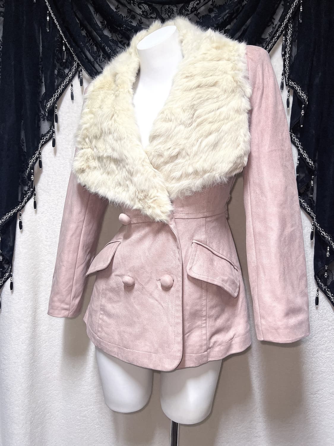 히메갸루 오네 로맨틱 로걀 인디핑크 퍼자켓 코트 윈터페어리 핀터 리즈리사 상품이미지1