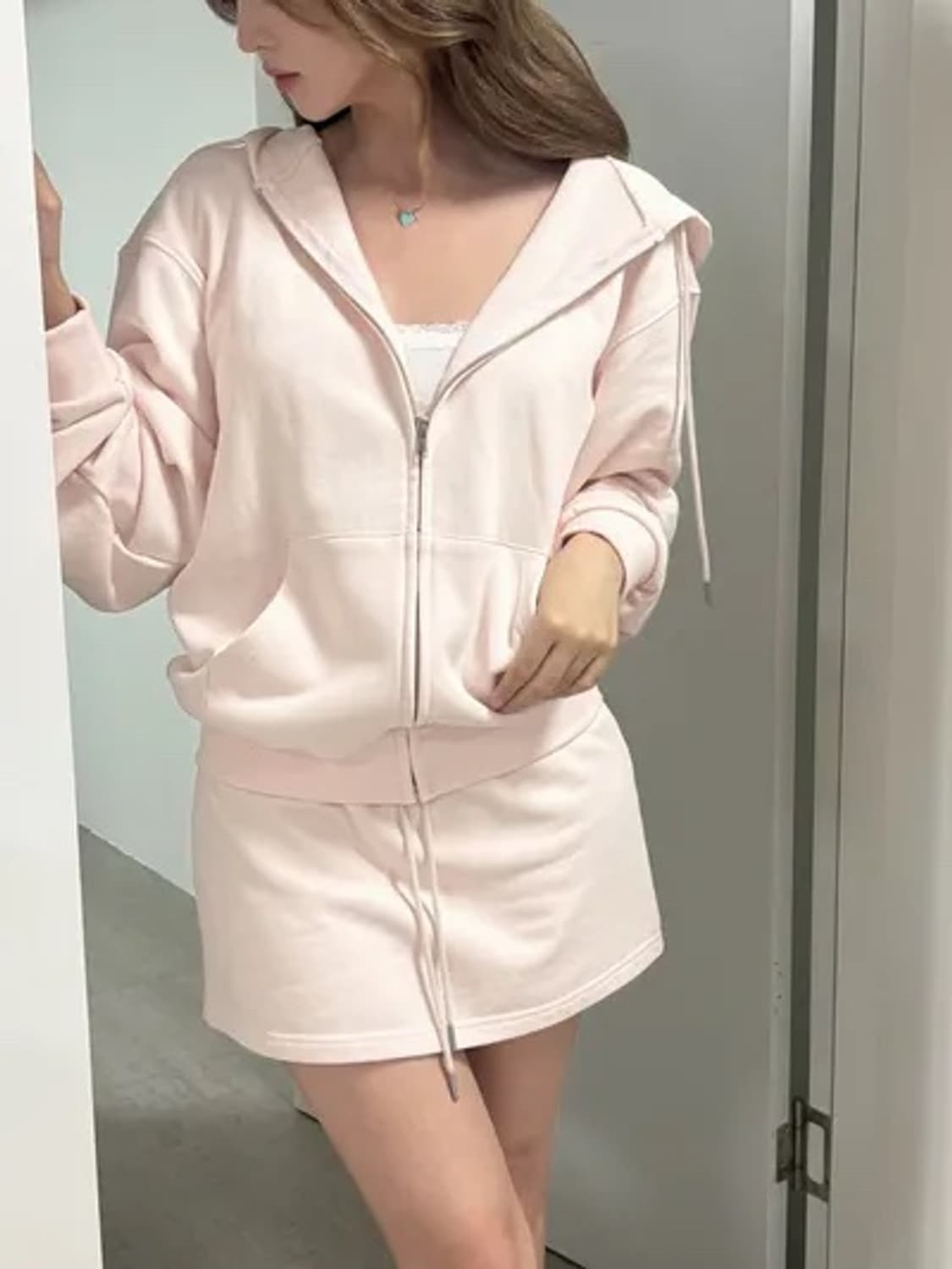 레이어 도매 핑크 후드집업  상품이미지2