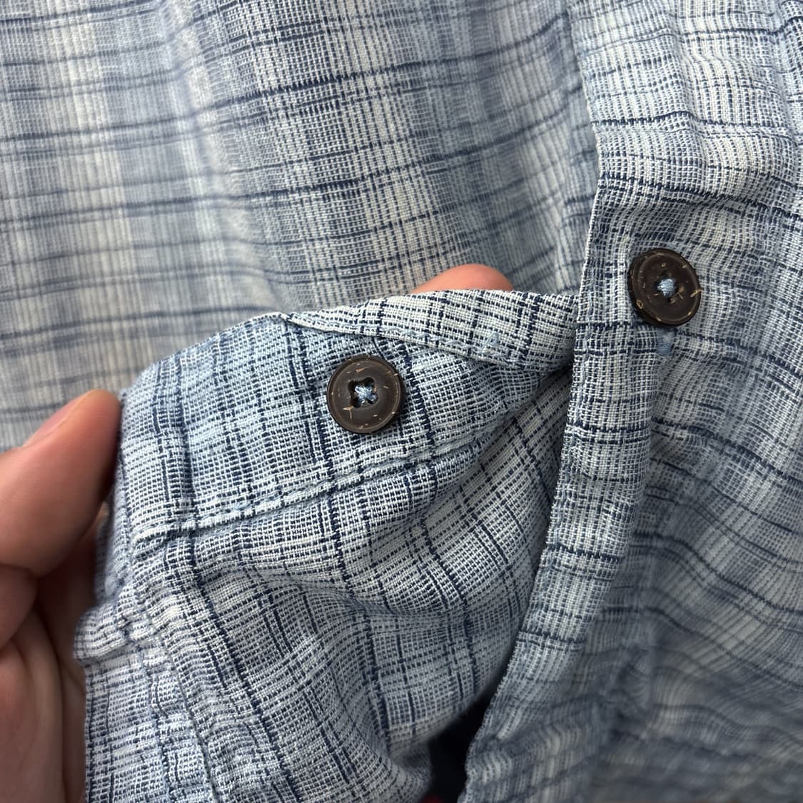 00s 파타고니아 자카드 체크 패턴 린넨 반팔셔츠 N1152 상품이미지7