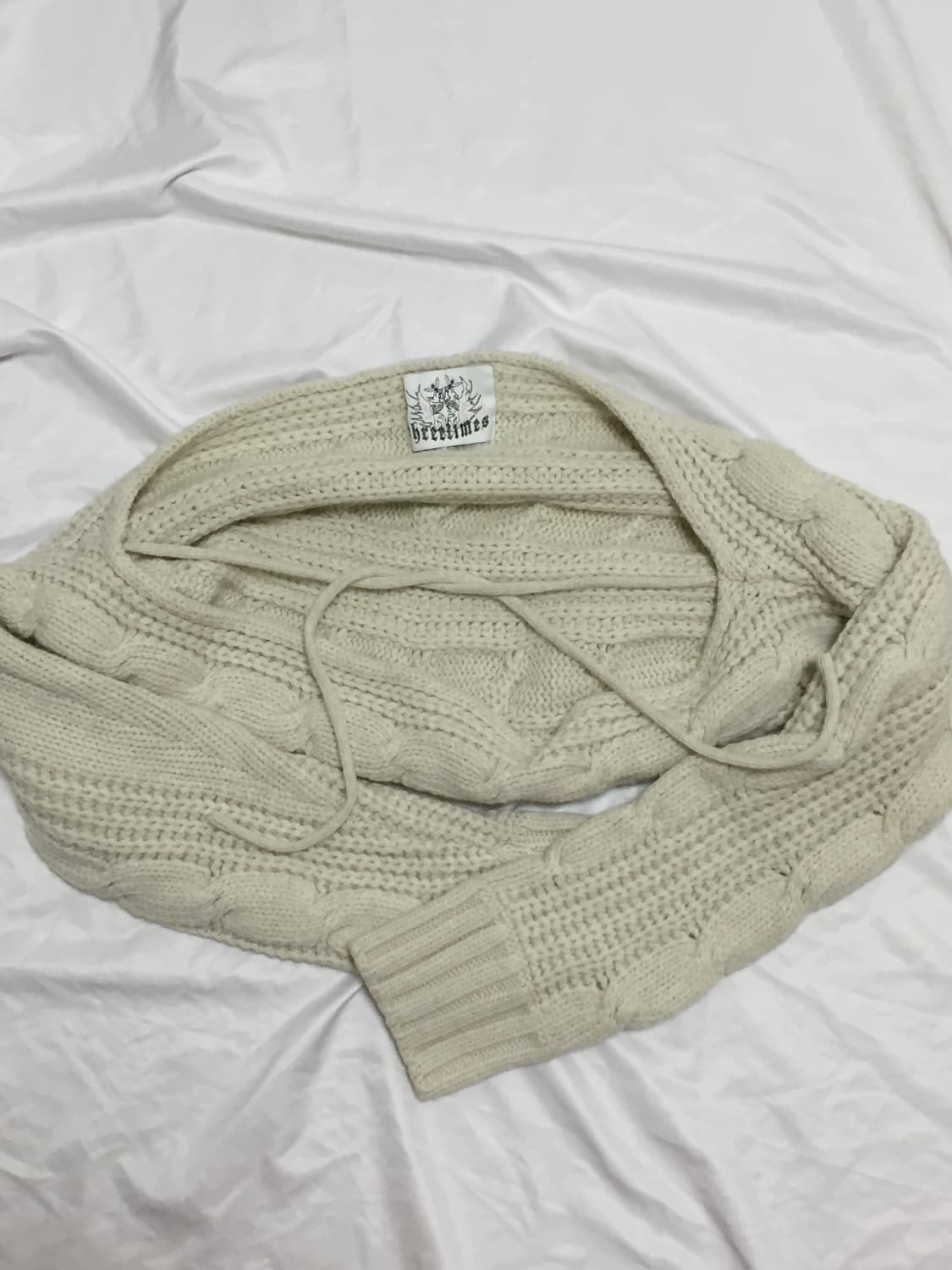 쓰리타임즈 케이블 볼레로 스틸아이보리 상품이미지1