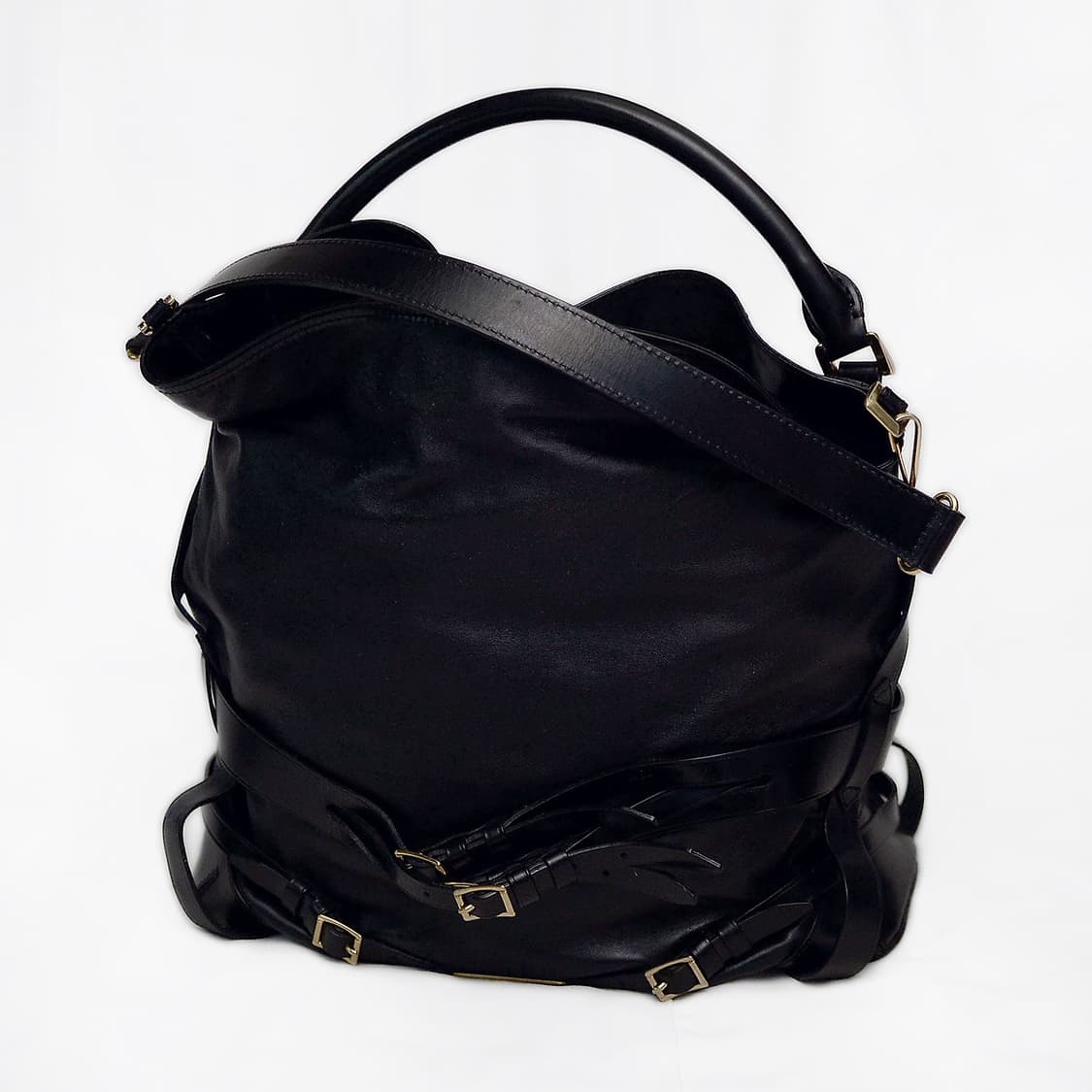 버버리 고스포드 블랙 나파레더 벨티드 2웨이 호보백 상품이미지1