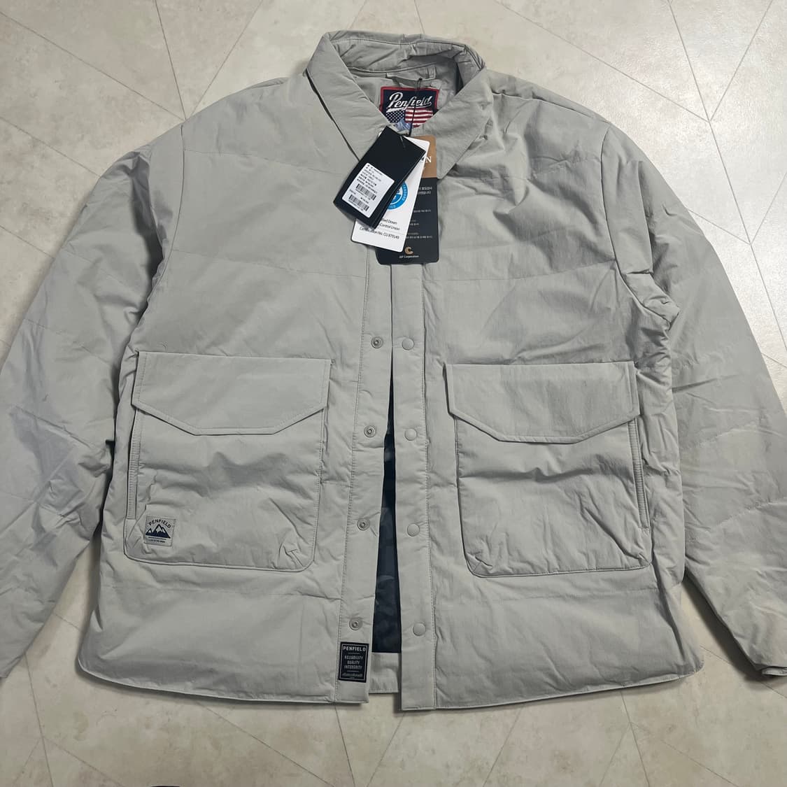 새상품)펜필드 퀄팅 다운 셔츠자켓 라이트그레이 95,100 상품이미지2