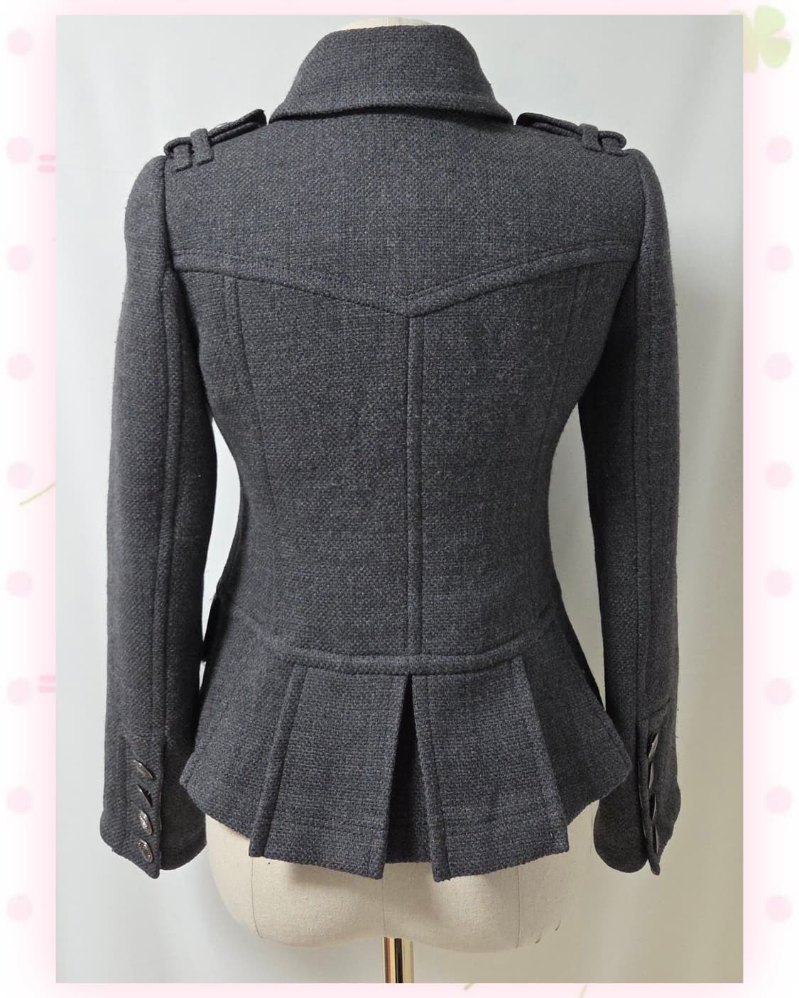 버버리 블루라벨 차콜 숏코트 상품이미지6