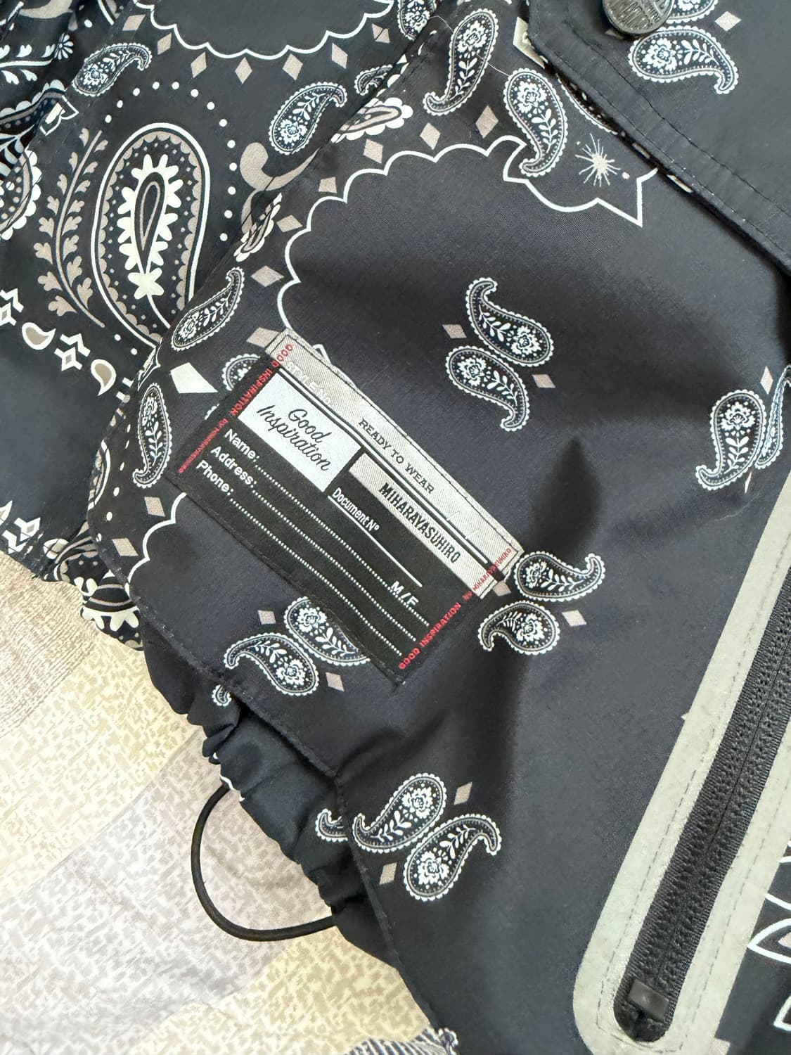 GU X MIHARA YASUHIRO 페이즐리 후드자켓 판매합니다. (L 상품이미지3