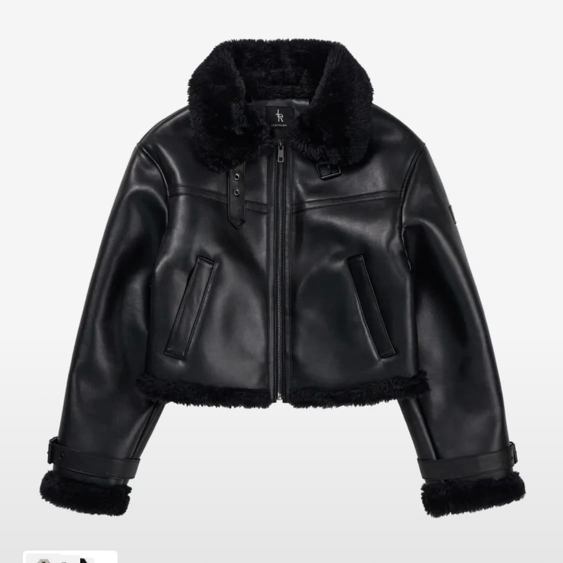 레더리 오블리크 레더 무스탕 상품이미지4