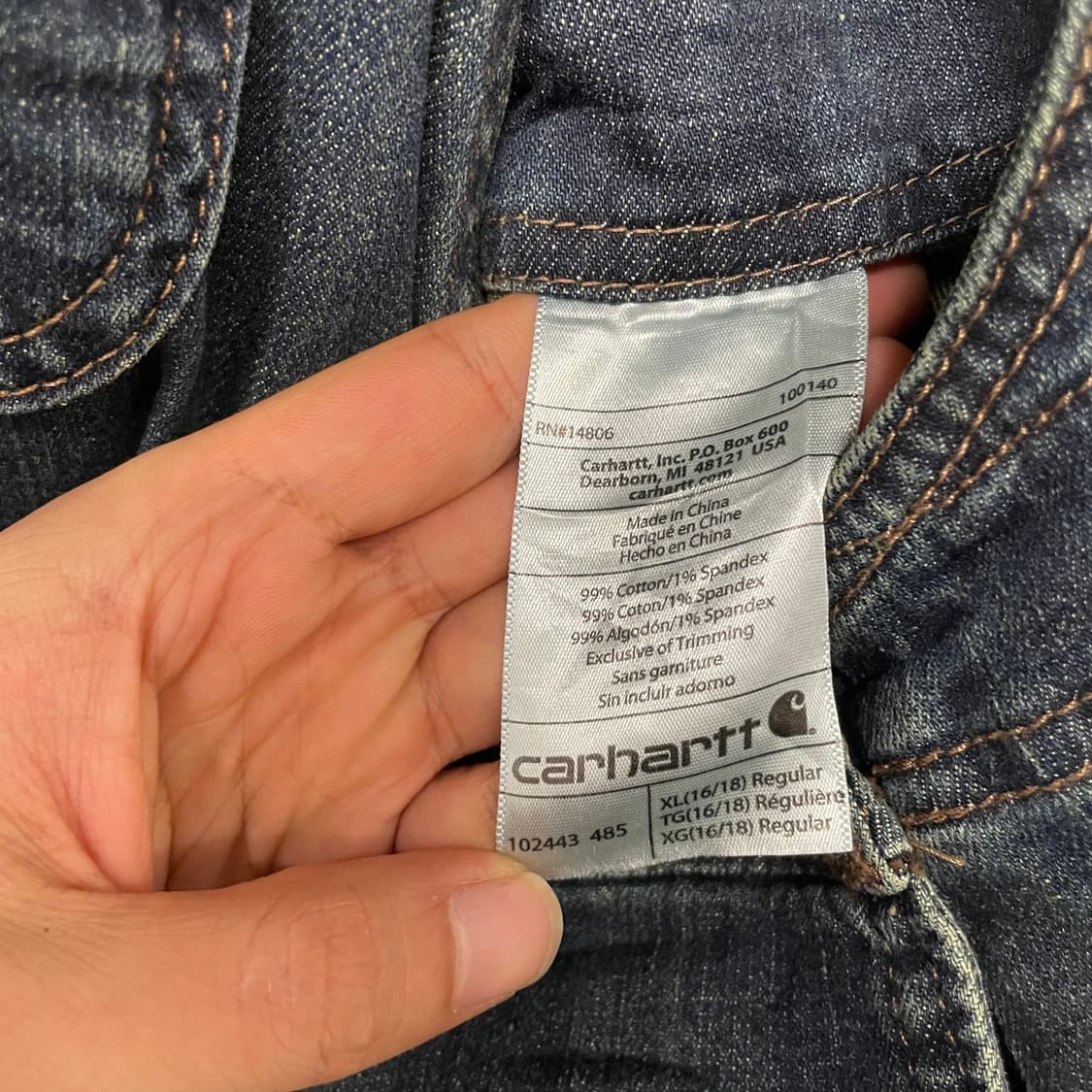 10s 칼하트 오리지널 워크 웨어 더블니 오버롤 데님 멜빵 상품이미지9