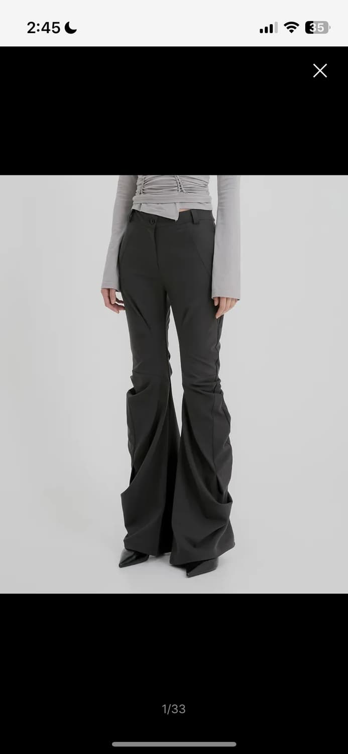 플레어업 드레이프 팬츠 챠콜 상품이미지1