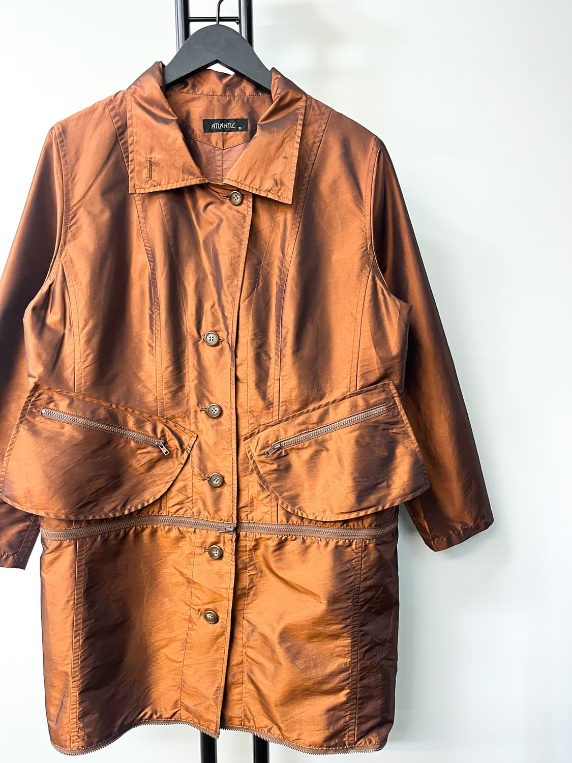 Atlantic 90's 컨버터블 나일론 새틴 자켓 상품이미지4