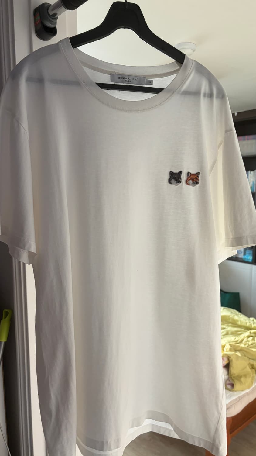 메종키츠네 더블폭스 티셔츠 XL 크림 화이트 상품이미지1