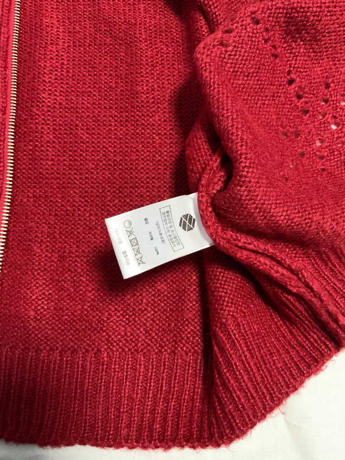 엑스톤즈 펀칭 니트 집업 가디건 M 상품이미지5