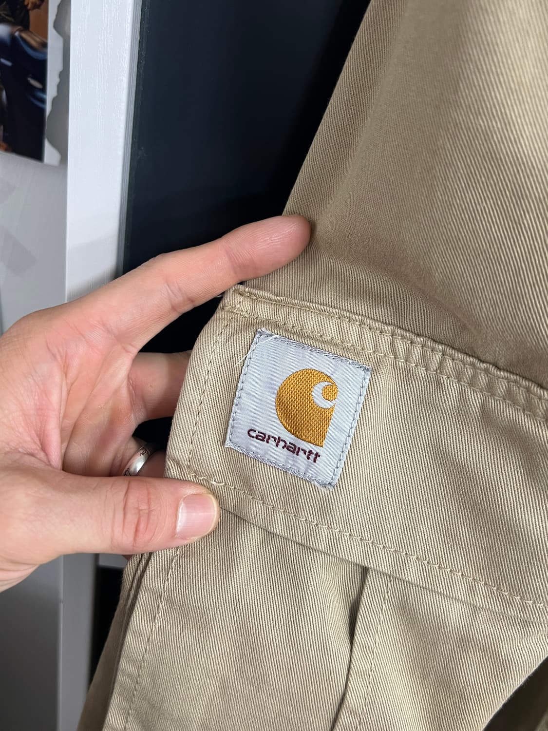 Carhartt WIP 칼하트 콜 카고 베이지 와이드 팬츠 상품이미지4