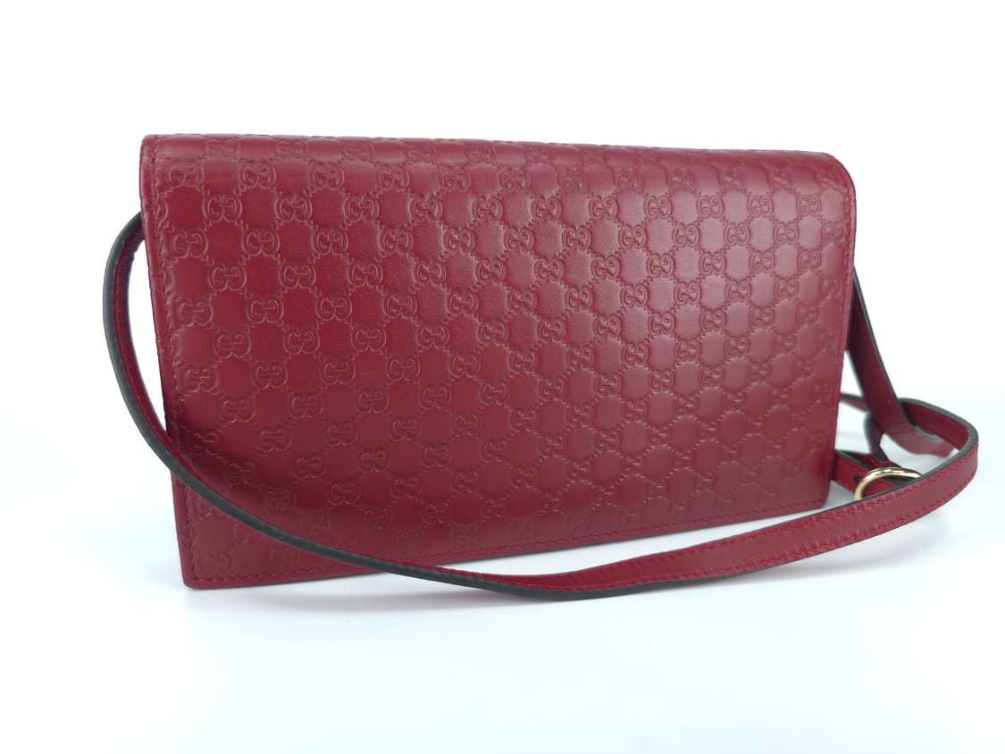 구찌 마이크로 시마 레더 크로스백 클러치 레드
 상품이미지4