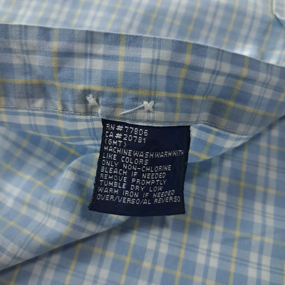 CJ310 2XL 타미힐피거 크레스트 스카이블루 체크 반팔 셔츠 남방 상품이미지5