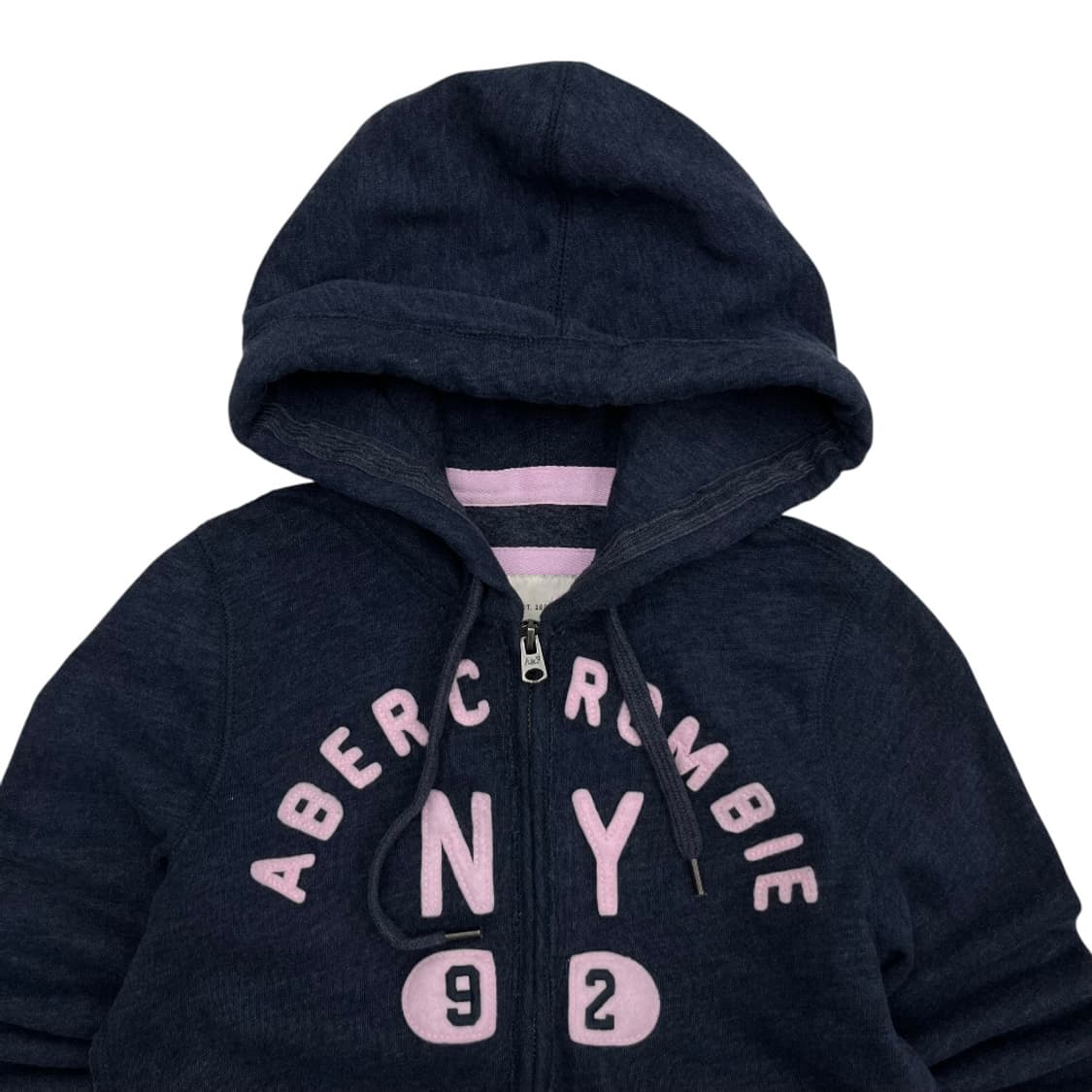 아베크롬비 연보라 패치 네이비 후드집업 XS 상품이미지4