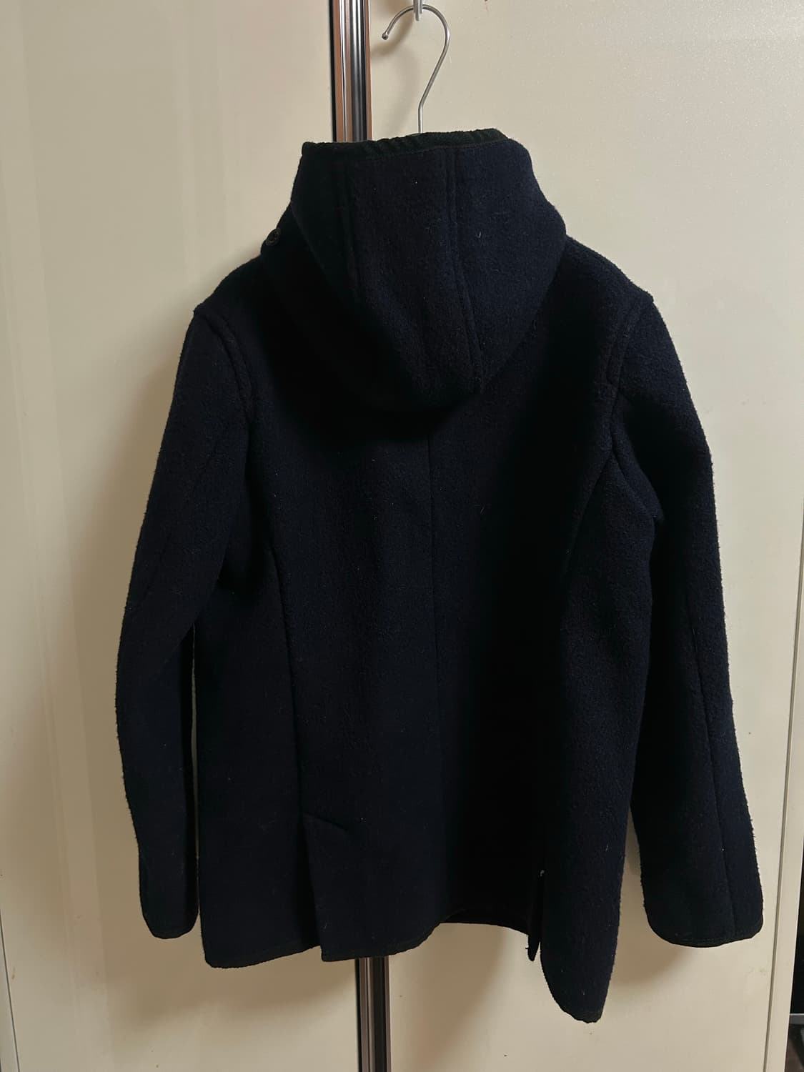 단톤 후드 울 더블 코트 네이비 상품이미지2