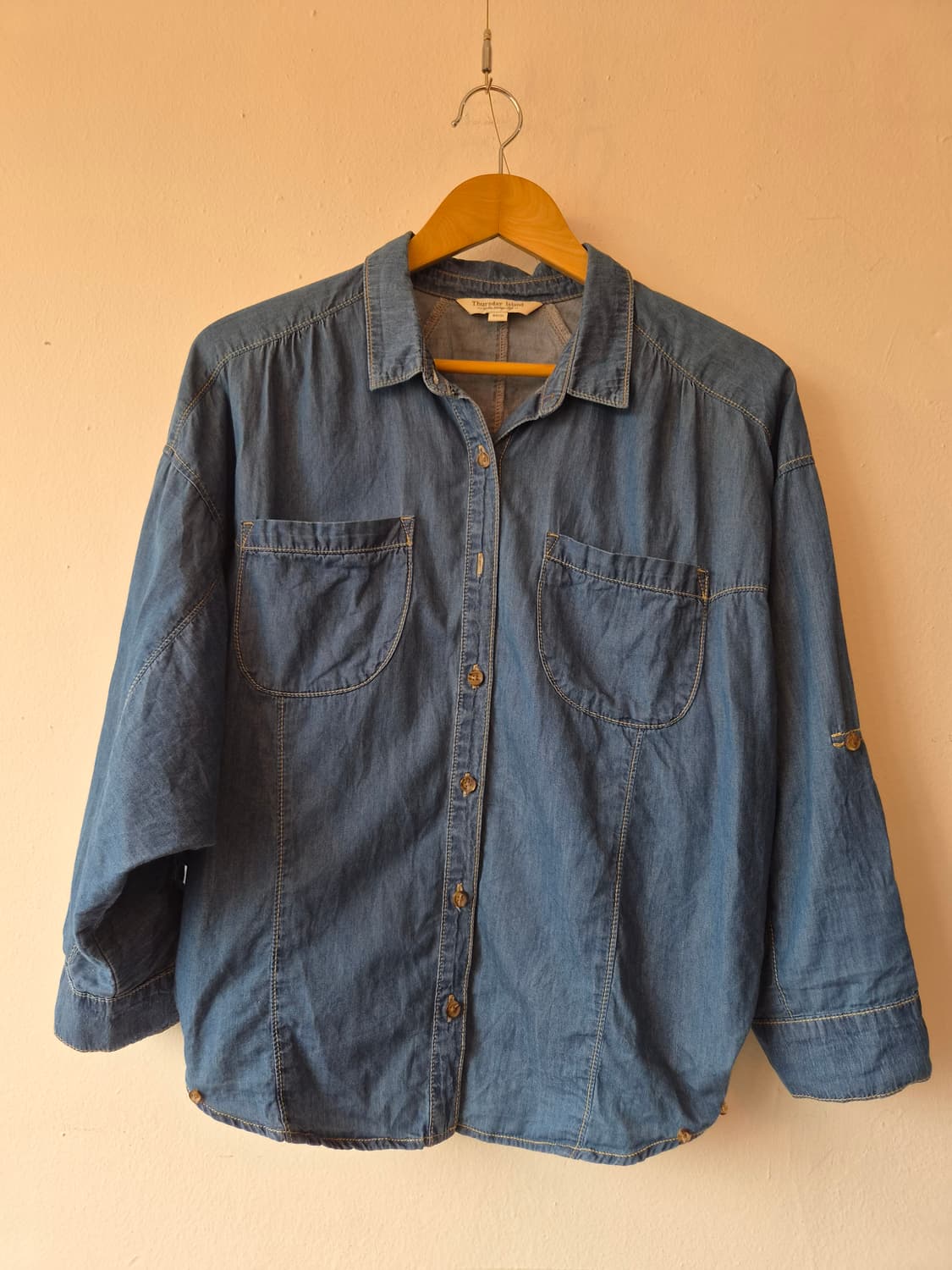 스데이아일랜드 여성 가오리핏인디고데님셔츠자켓 85S사이즈 상품이미지2