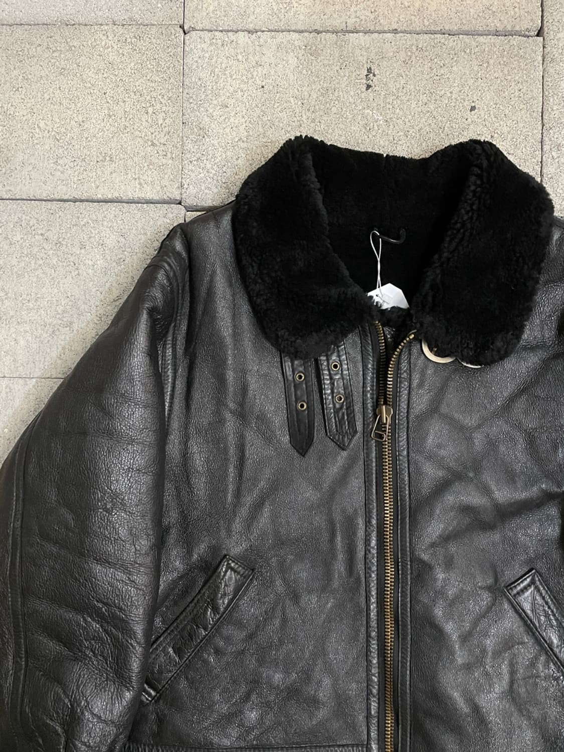 90’s 빈티지 B-3 양가죽 무스탕 가죽 자켓 상품이미지2