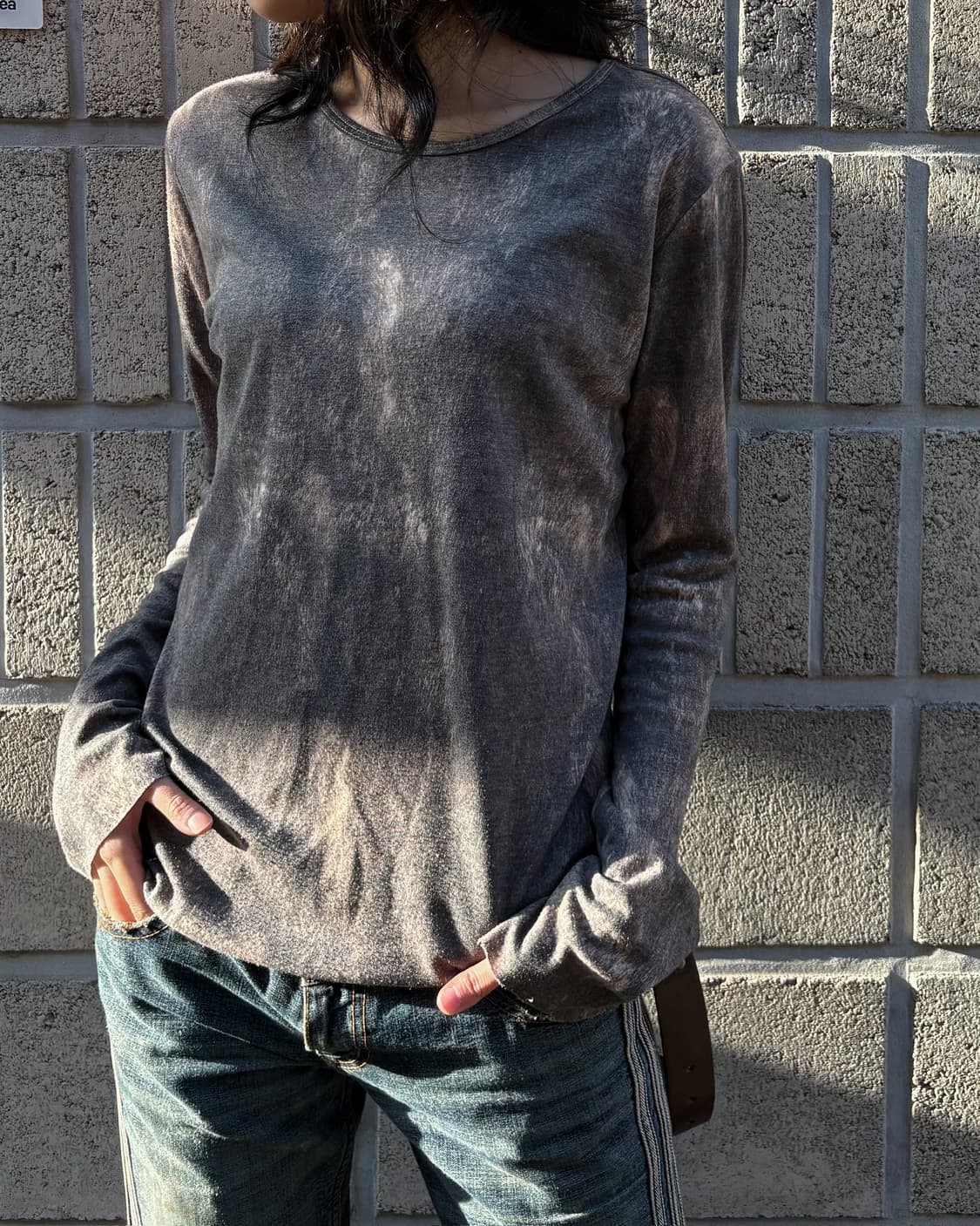 피그먼트 패턴 롱 슬리브 상품이미지2