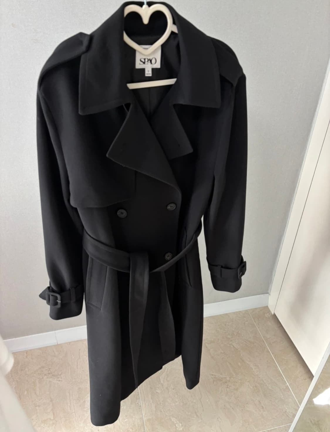 스파오 도톰폴리 롱 트렌치 코트  상품이미지4