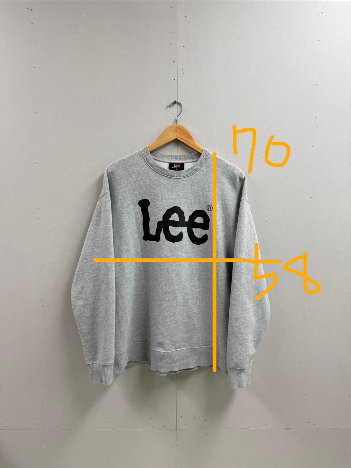 M / Lee 빅로고 맨투맨 그레이 상품이미지2