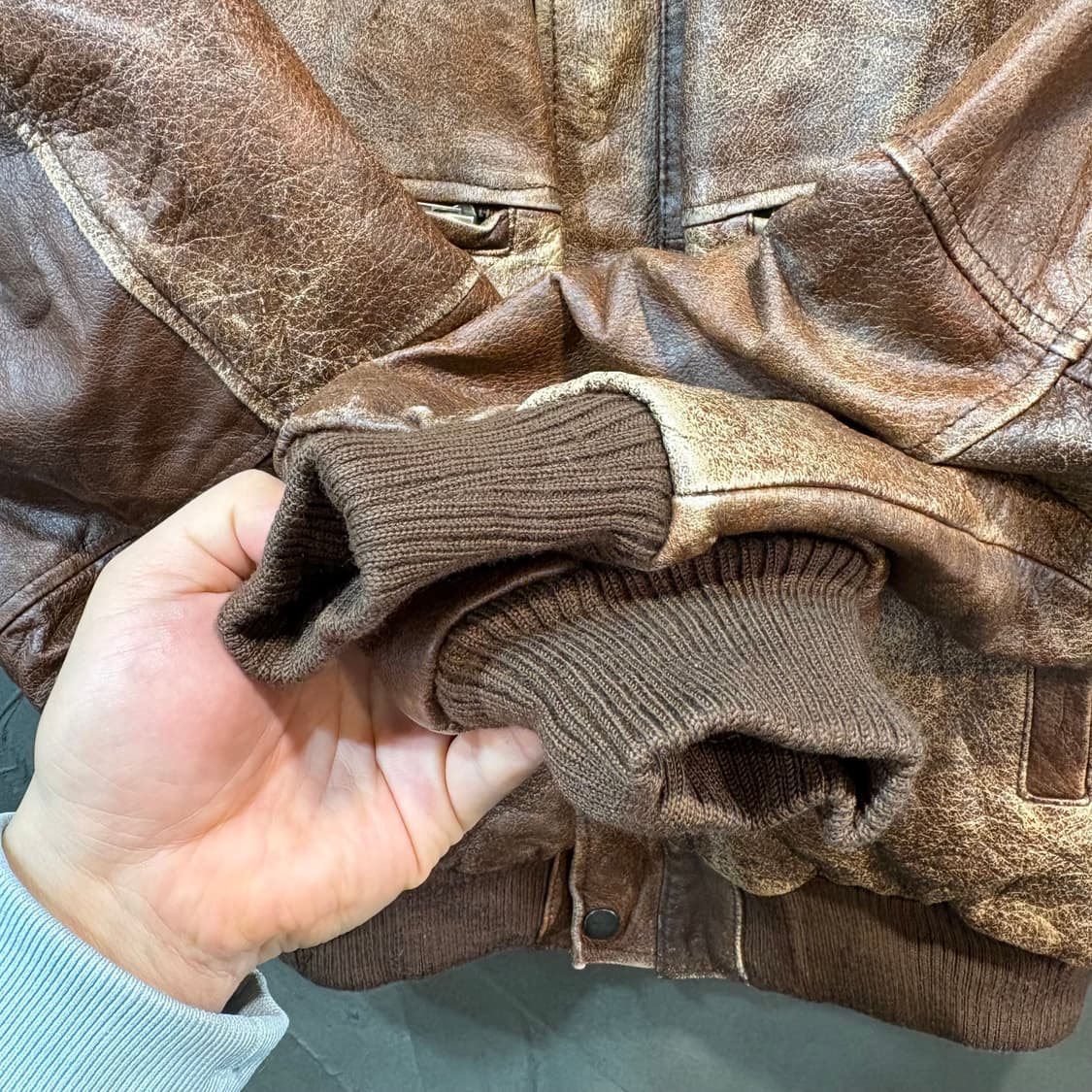 [L] VINTAGE 빈티지 A-2 가죽 자켓 상품이미지3