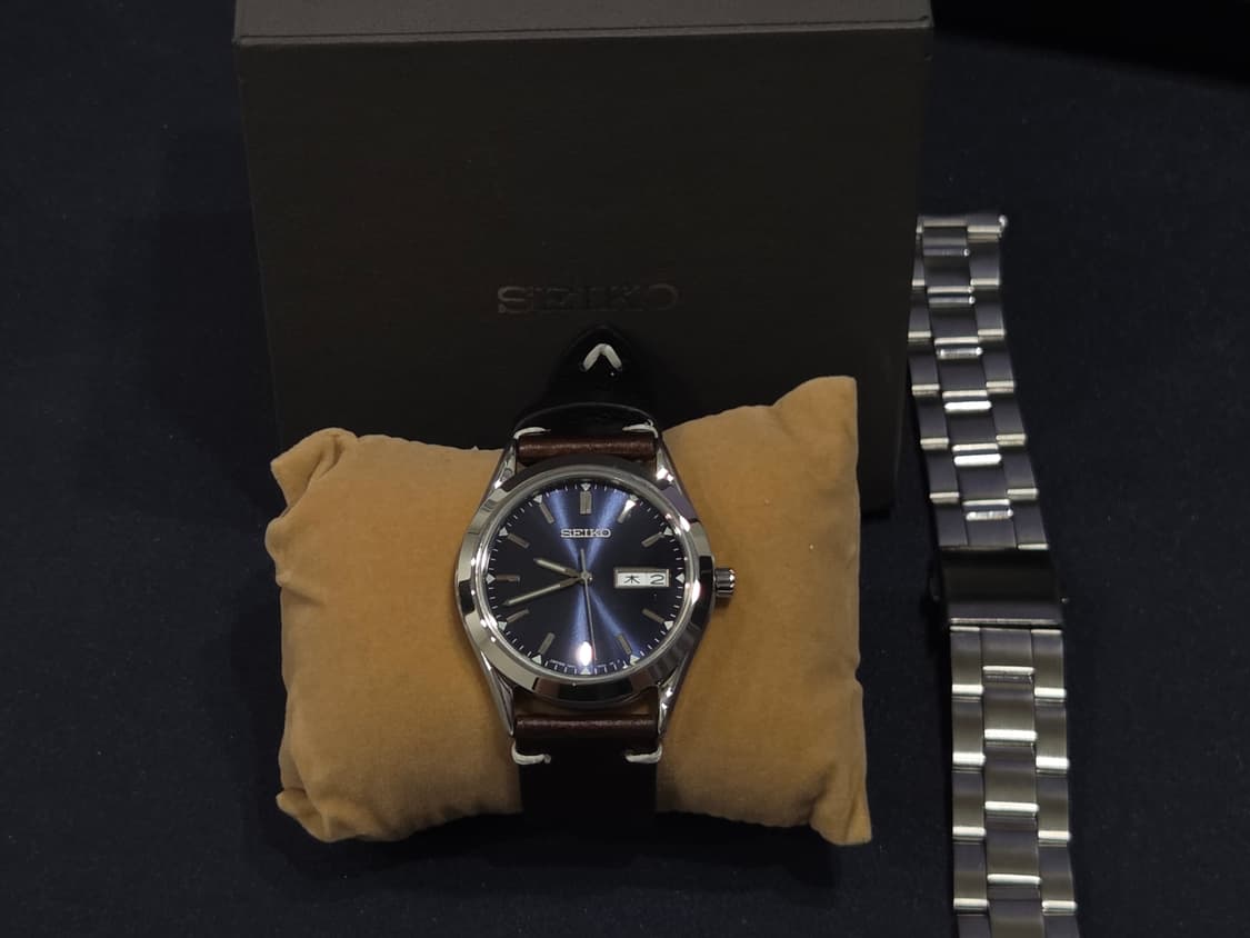 [미사용]90s 빈티지 세이코 시계 청판 [배터리교체]+브라운 스트랩 상품이미지2
