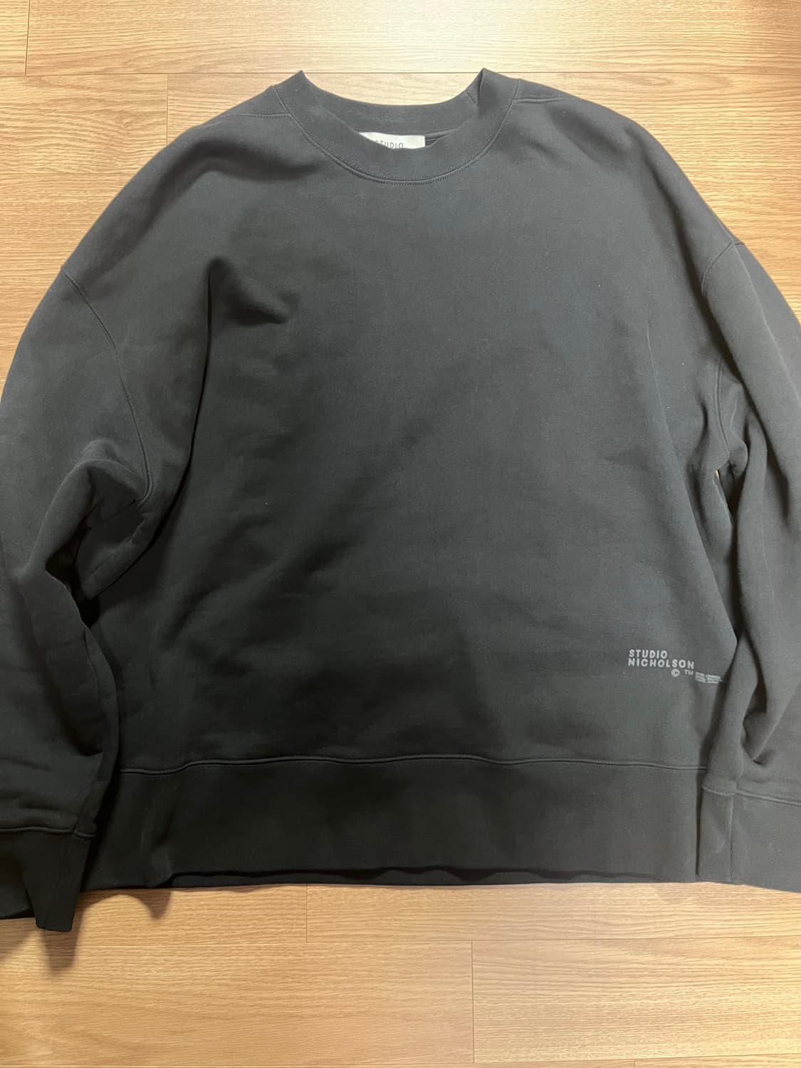 스튜디오니콜슨 오버사이즈 맨투맨 블랙 XL 상품이미지1