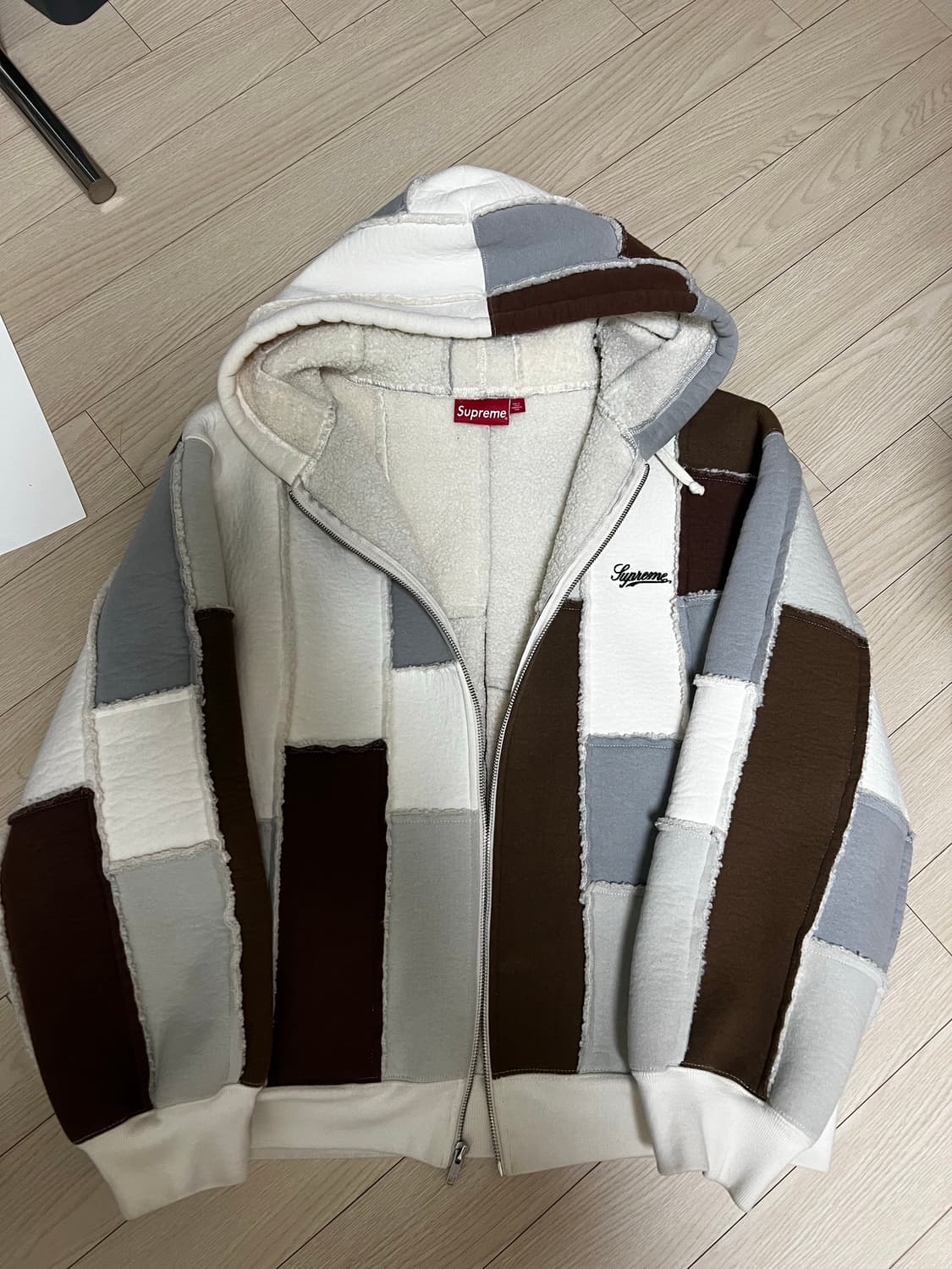 슈프림 포우 셔링 집업 후드 내추럴 M 상품이미지1