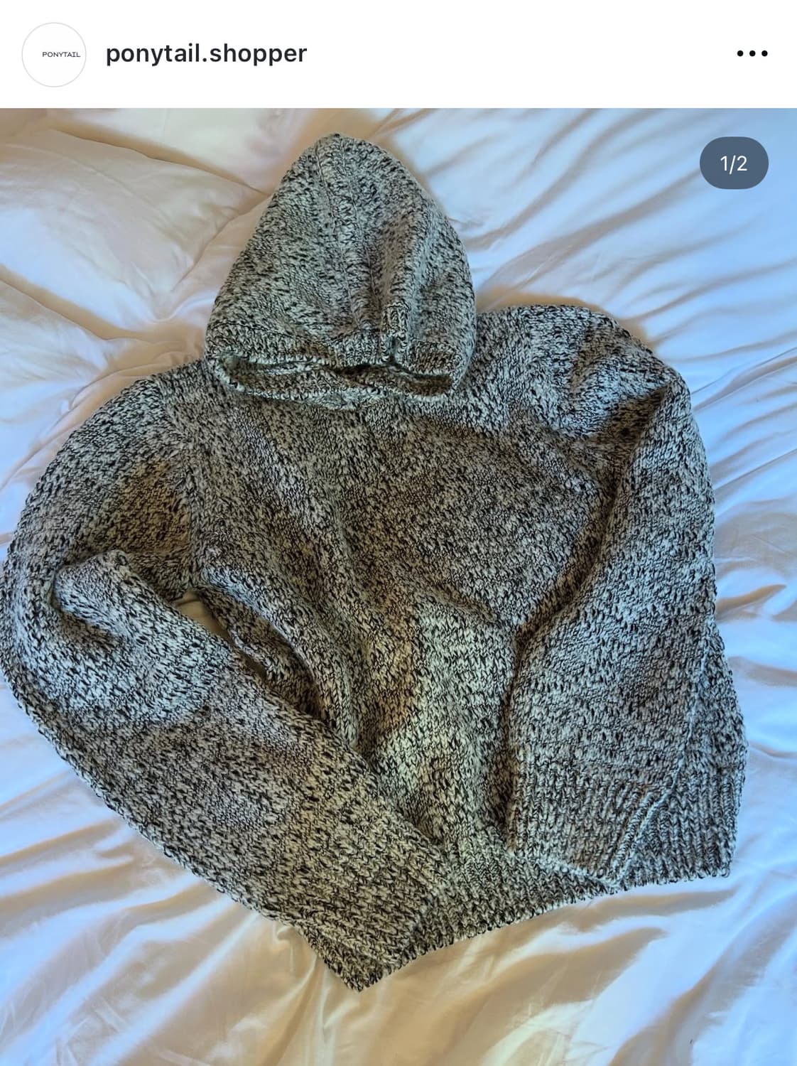 포니테일 후드 니트 스웨터 상품이미지2