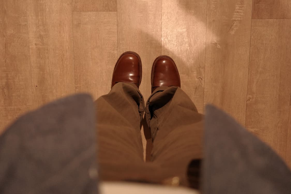 알든 빔즈 별주 카프 브라운 플레인 토 더비 6.5D/모디파이드 라스트 상품이미지4