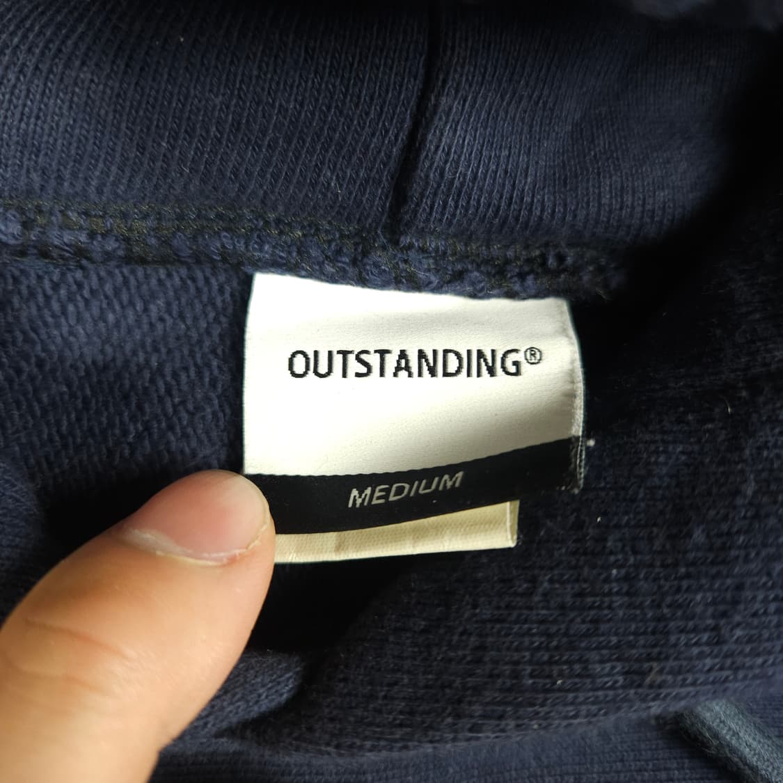 아웃스탠딩 네이비 오버핏 후드티 상품이미지3