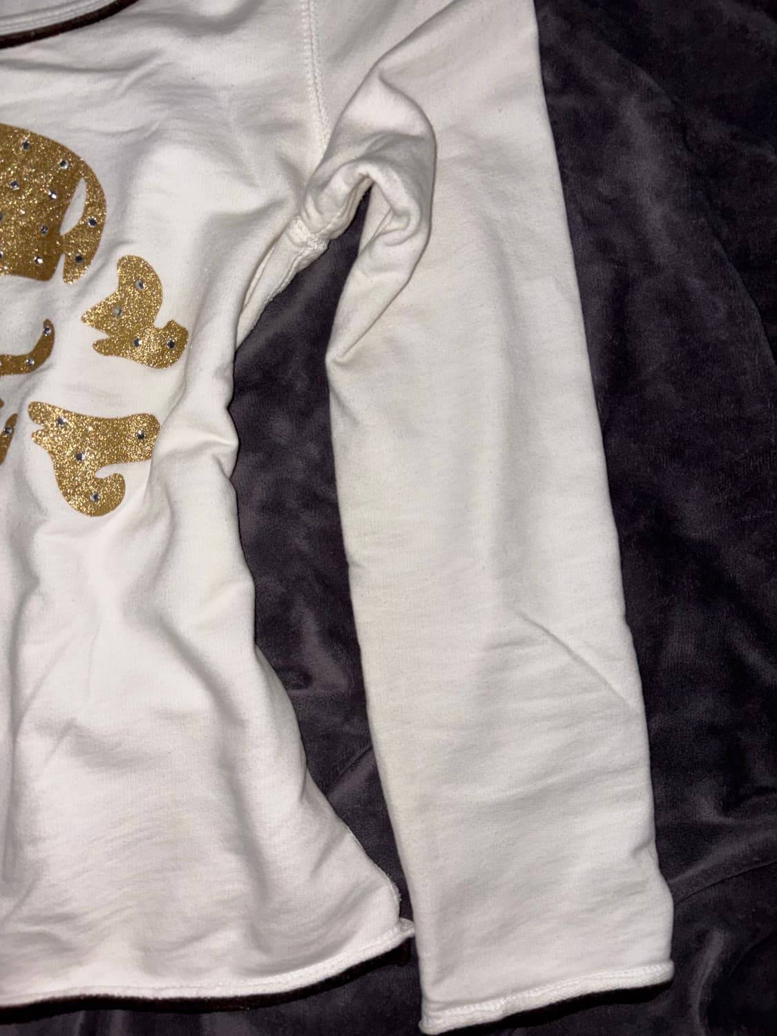 PLIOCENE 해골 큐빅 글리터 블랙 라인 포인트 골드 펑크 티셔츠 상품이미지4