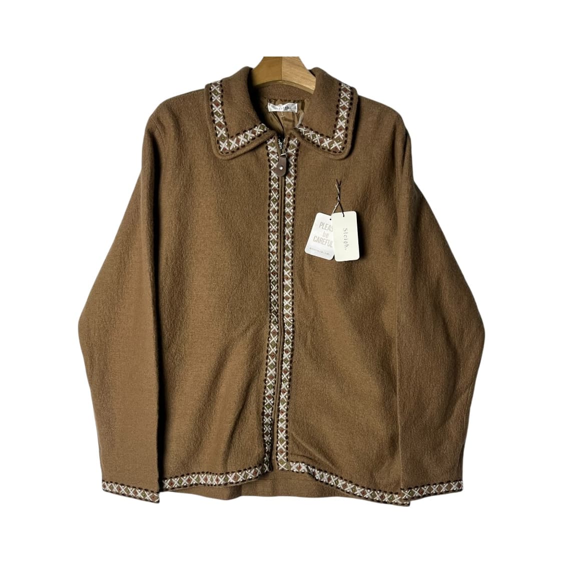 [Sleigh] 재팬 스티치 자수 울 집업자켓 (세트) 상품이미지1