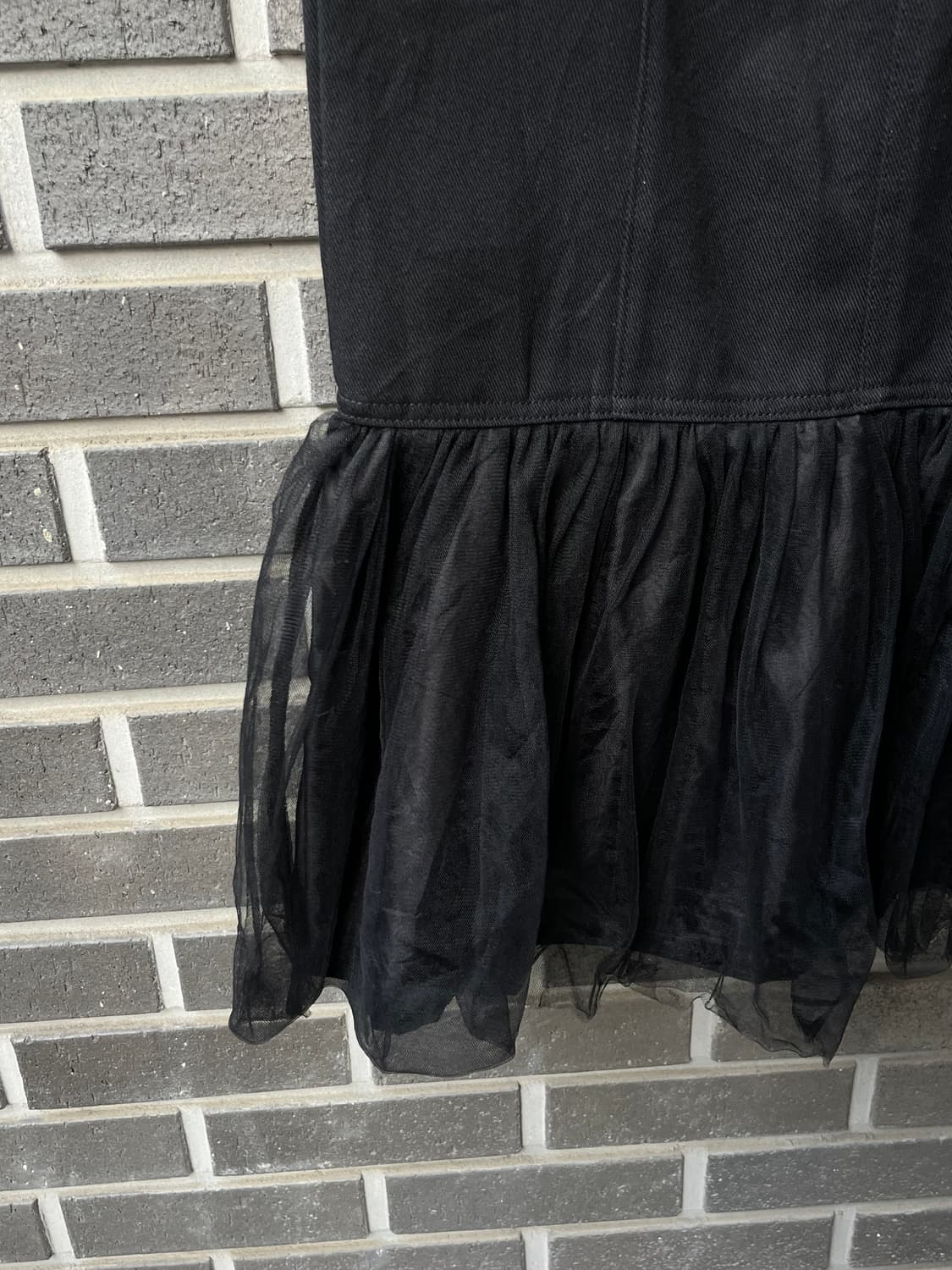 튤 코튼 롱 스커트 블랙 상품이미지7