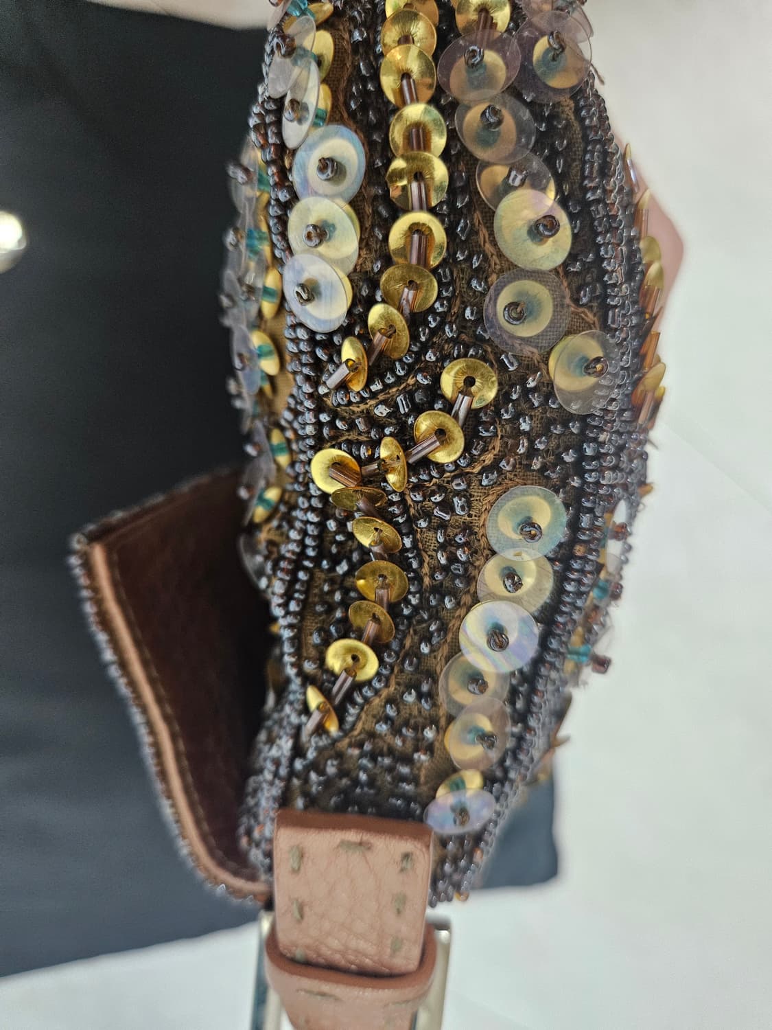 2000s 펜디 셀러리아 비즈 시퀸 바게트백 상품이미지4