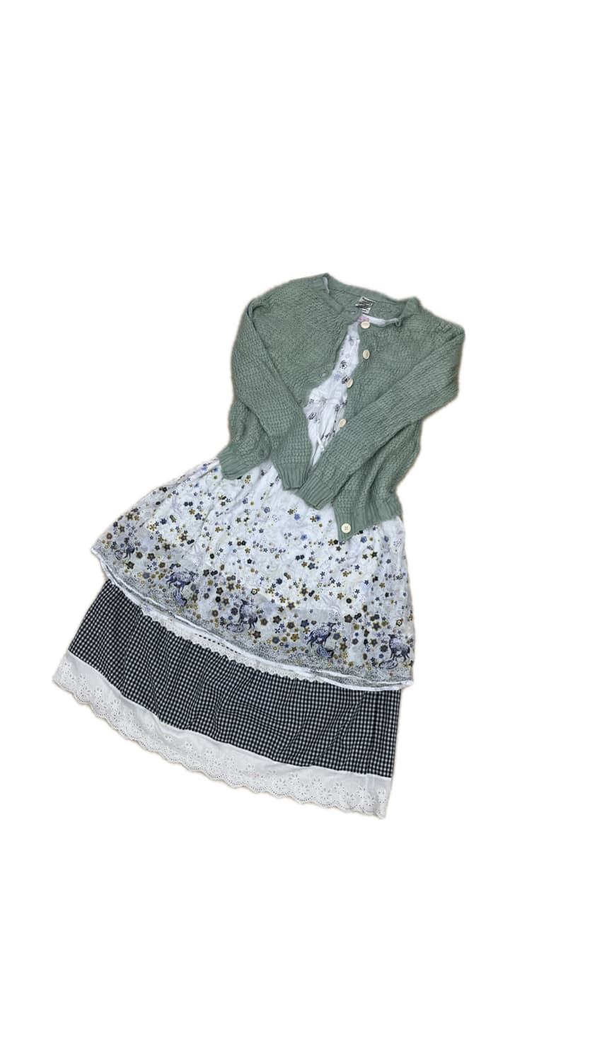 하구미 민트 가디건 세트🪽 상품이미지1