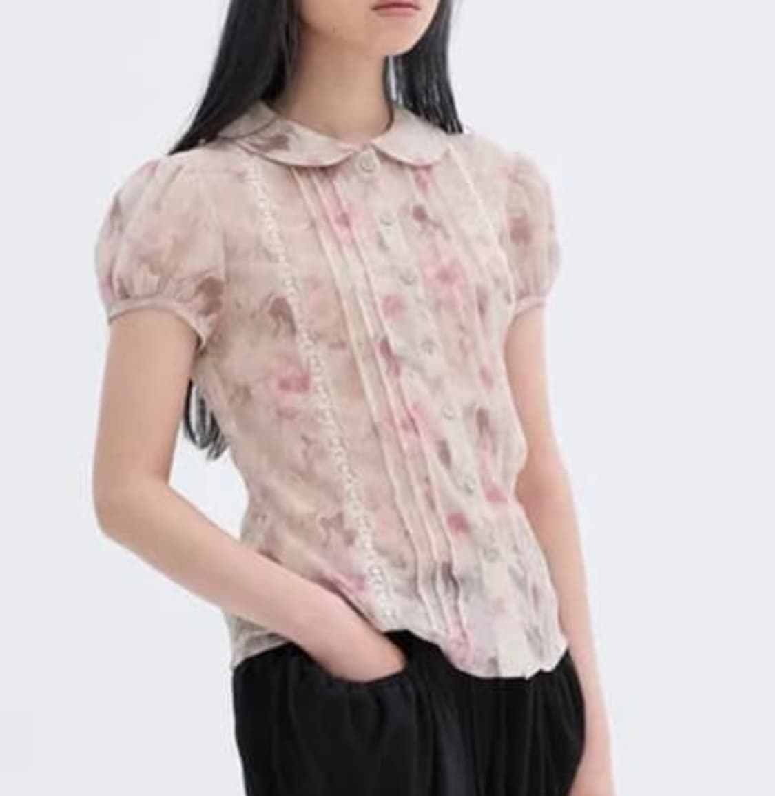 구해요 나비버스 플라워 레이스 블라우스 상품이미지1