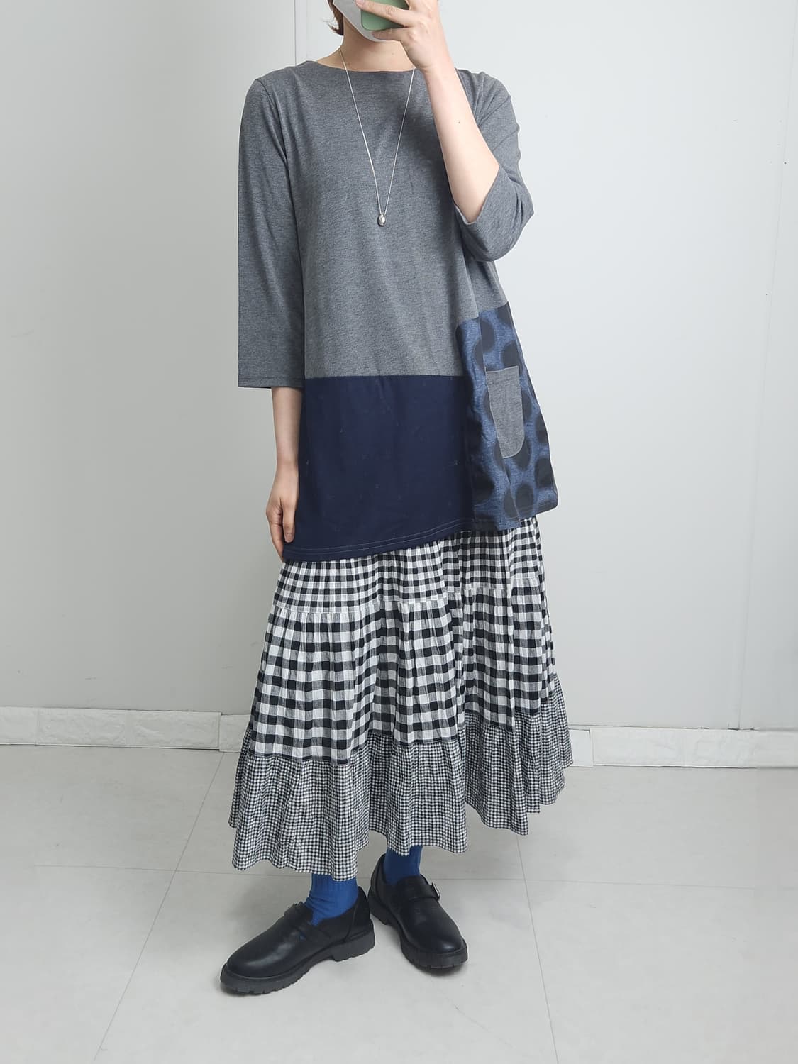 도트 패턴 롱 슬리브 상품이미지2