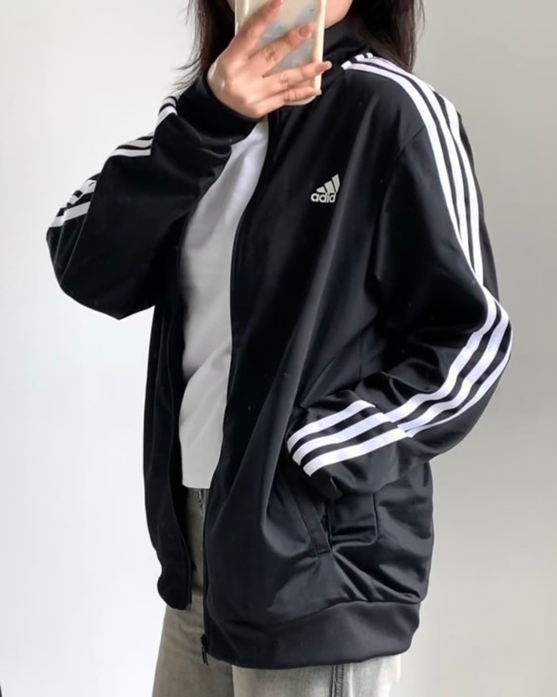 아디다스 검흰 블랙 화이트 트랙탑 져지 저자 집업 파이어버드 올드스쿨 L 상품이미지3