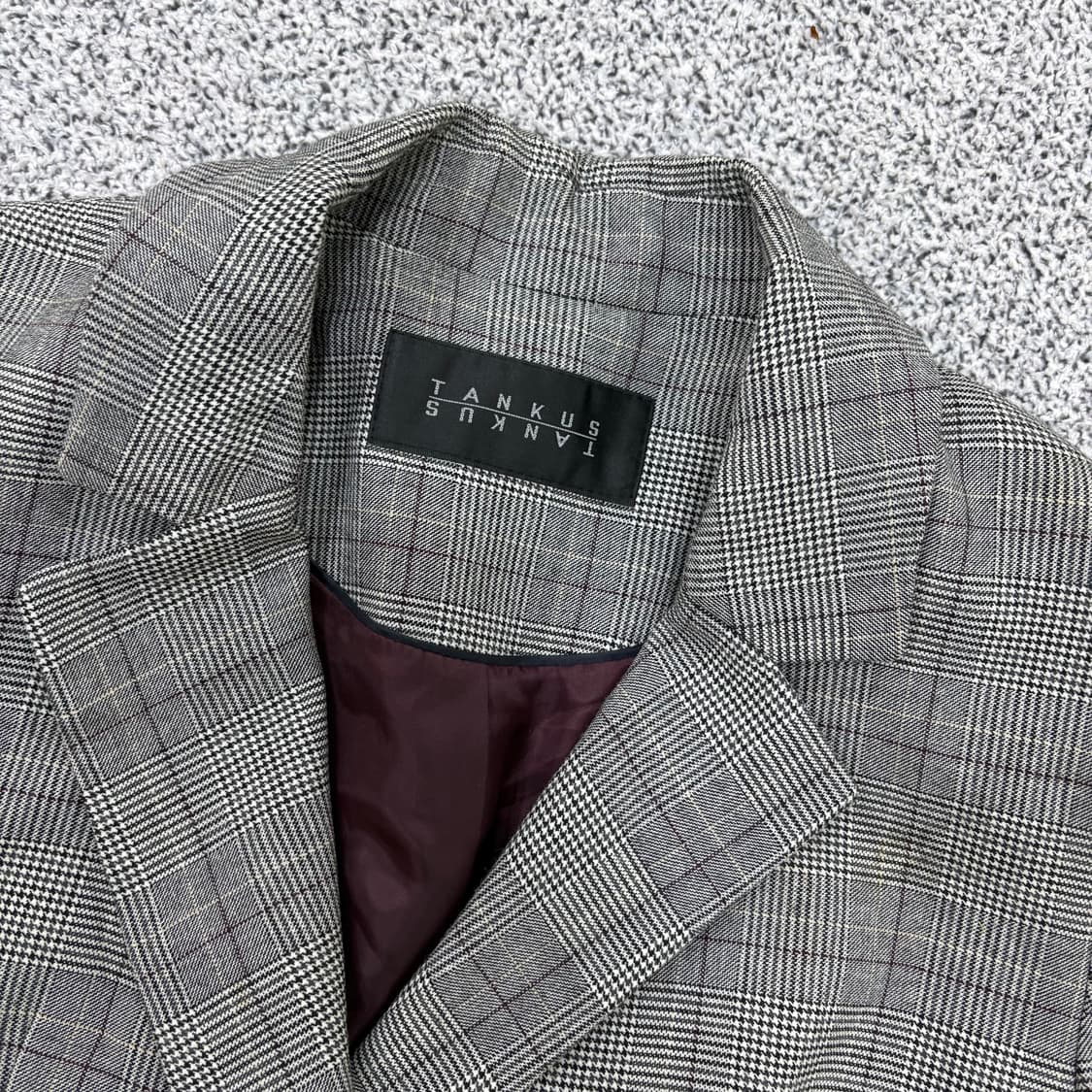 구55 탱커스 체크 더블 자켓 블레이저 0317J 상품이미지2