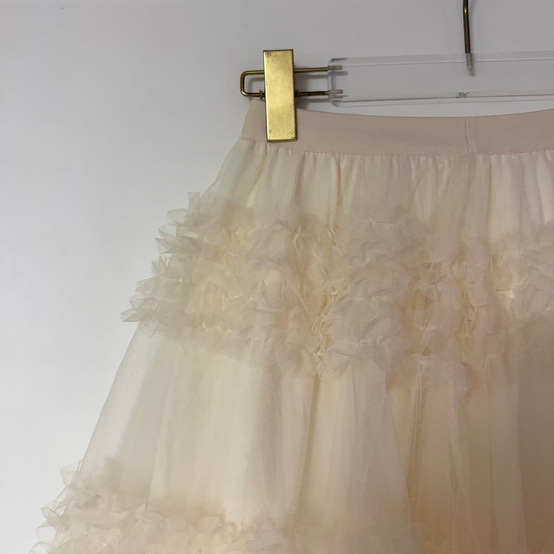 새상품 여자 5단 캉캉 롱스커트 (아이보리) 상품이미지2