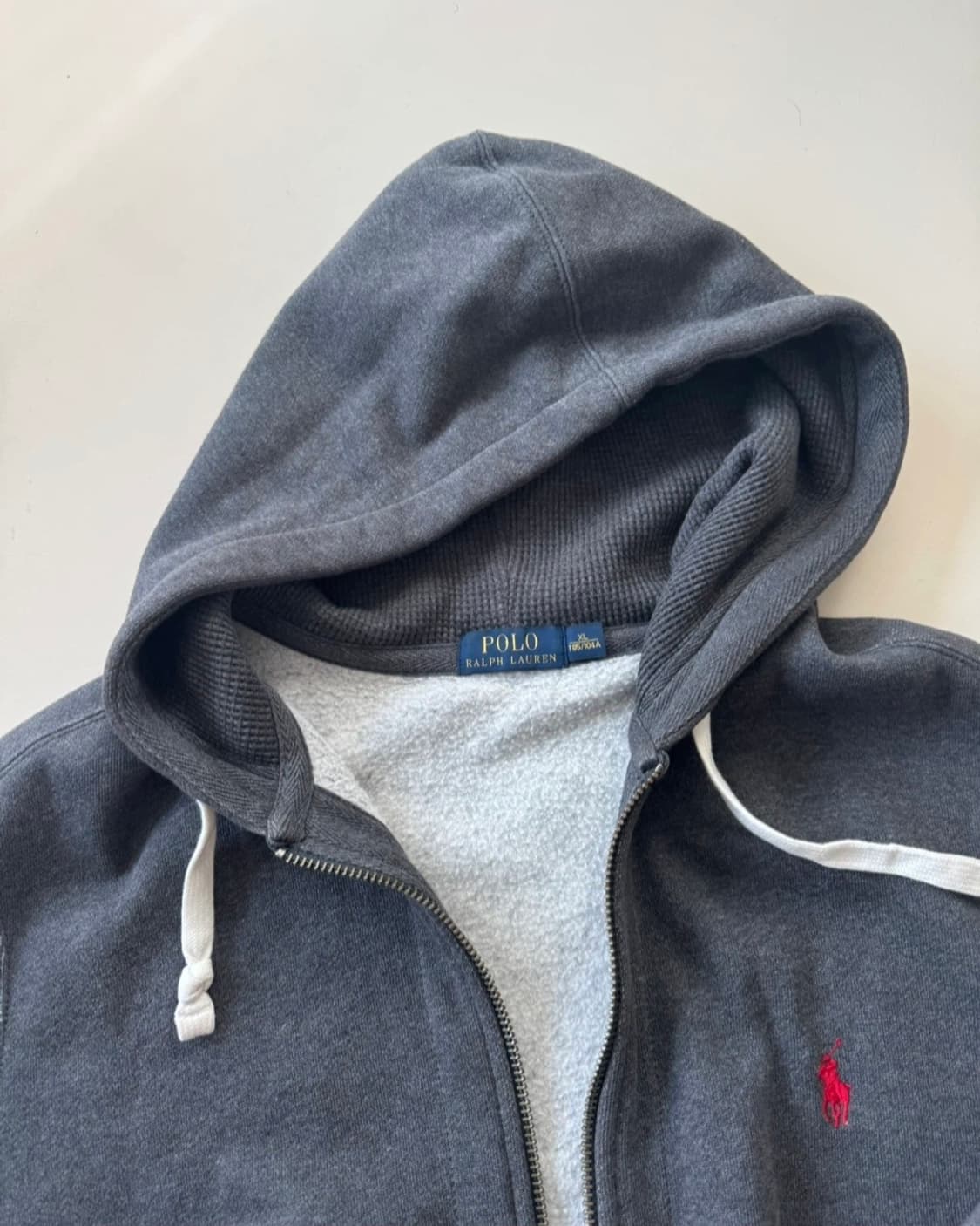 폴로 랄프 로렌 코튼 후드 집업 후드 그레이 차콜 상품이미지2
