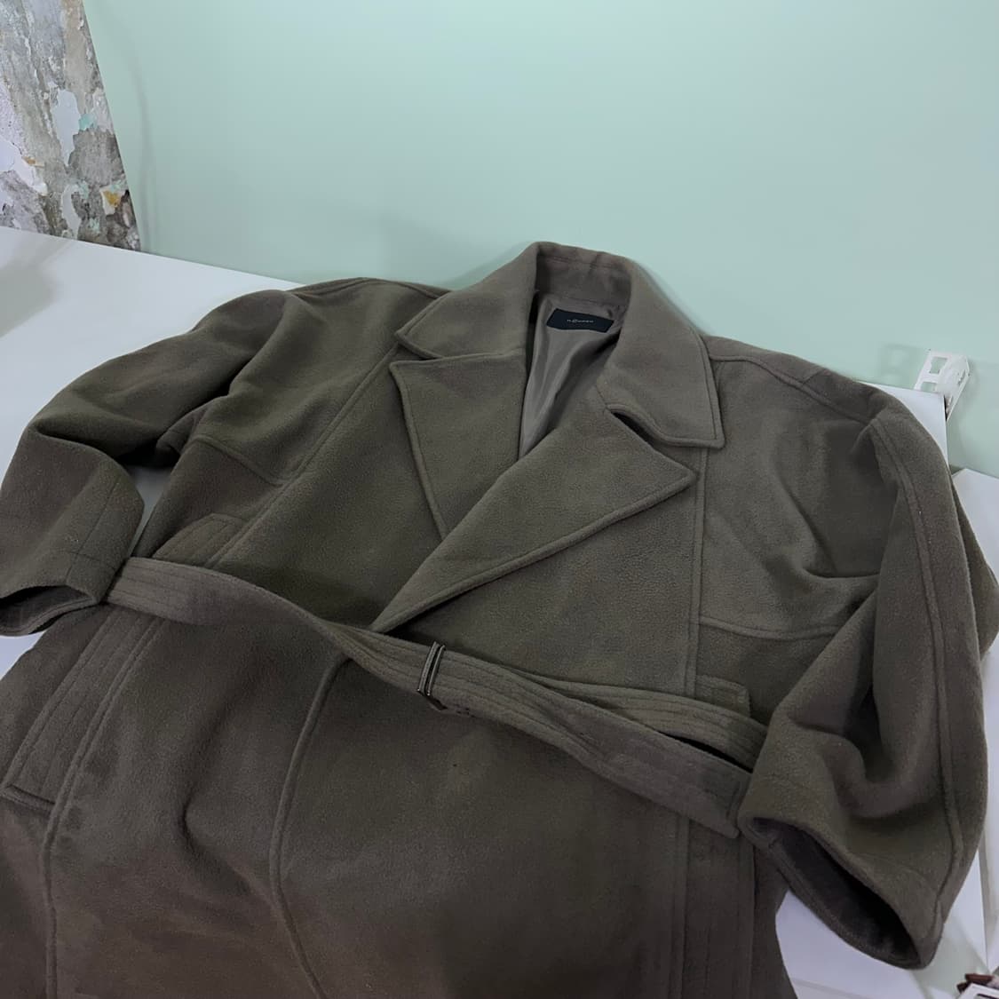 XL 105 일꼬르소 루즈오버핏 캐시미어혼방 로브 롱 발마칸코트 상품이미지2