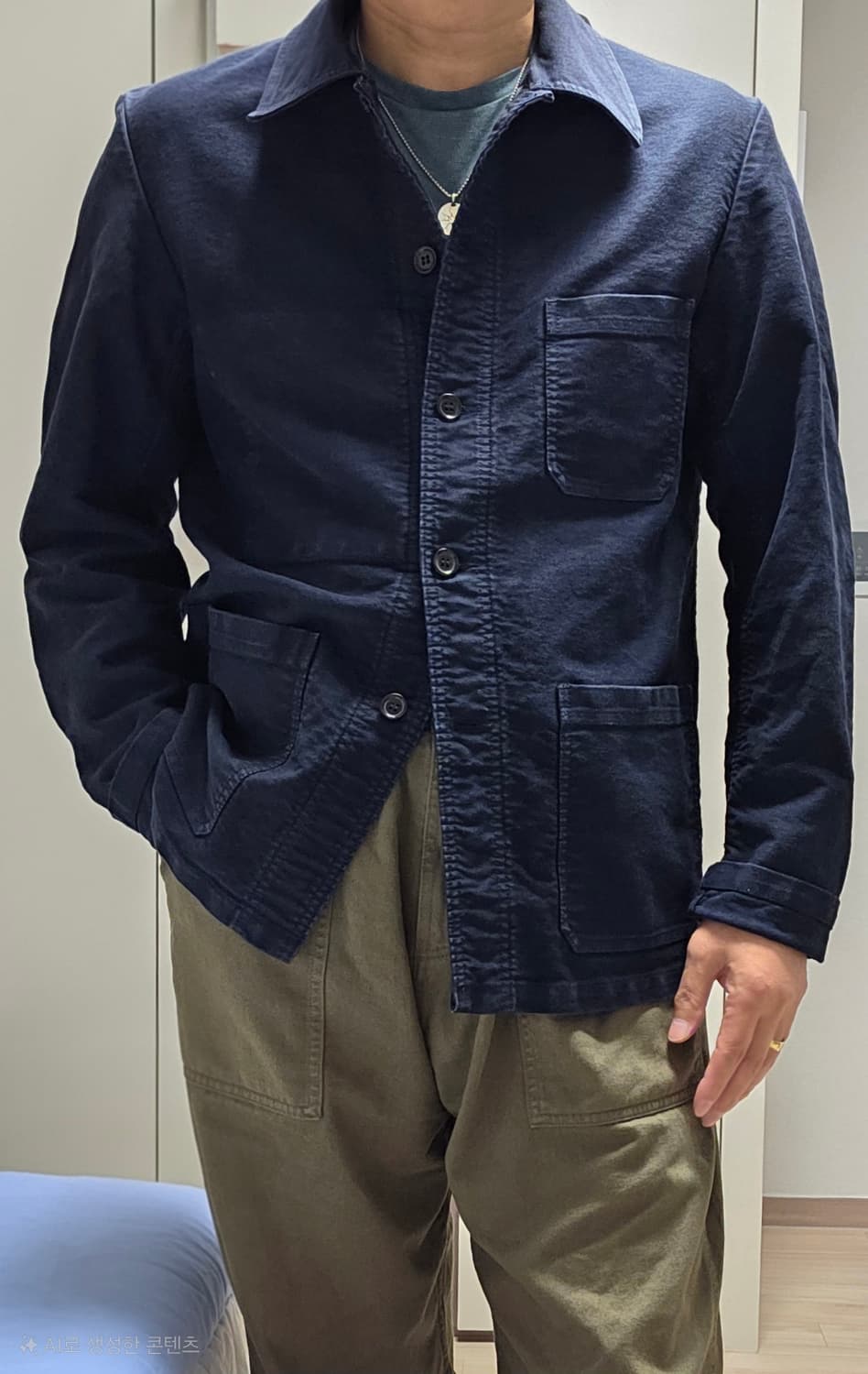 베트라 VETRA 몰스킨 프렌치 워크자켓  블루 (46) 100~105 상품이미지8