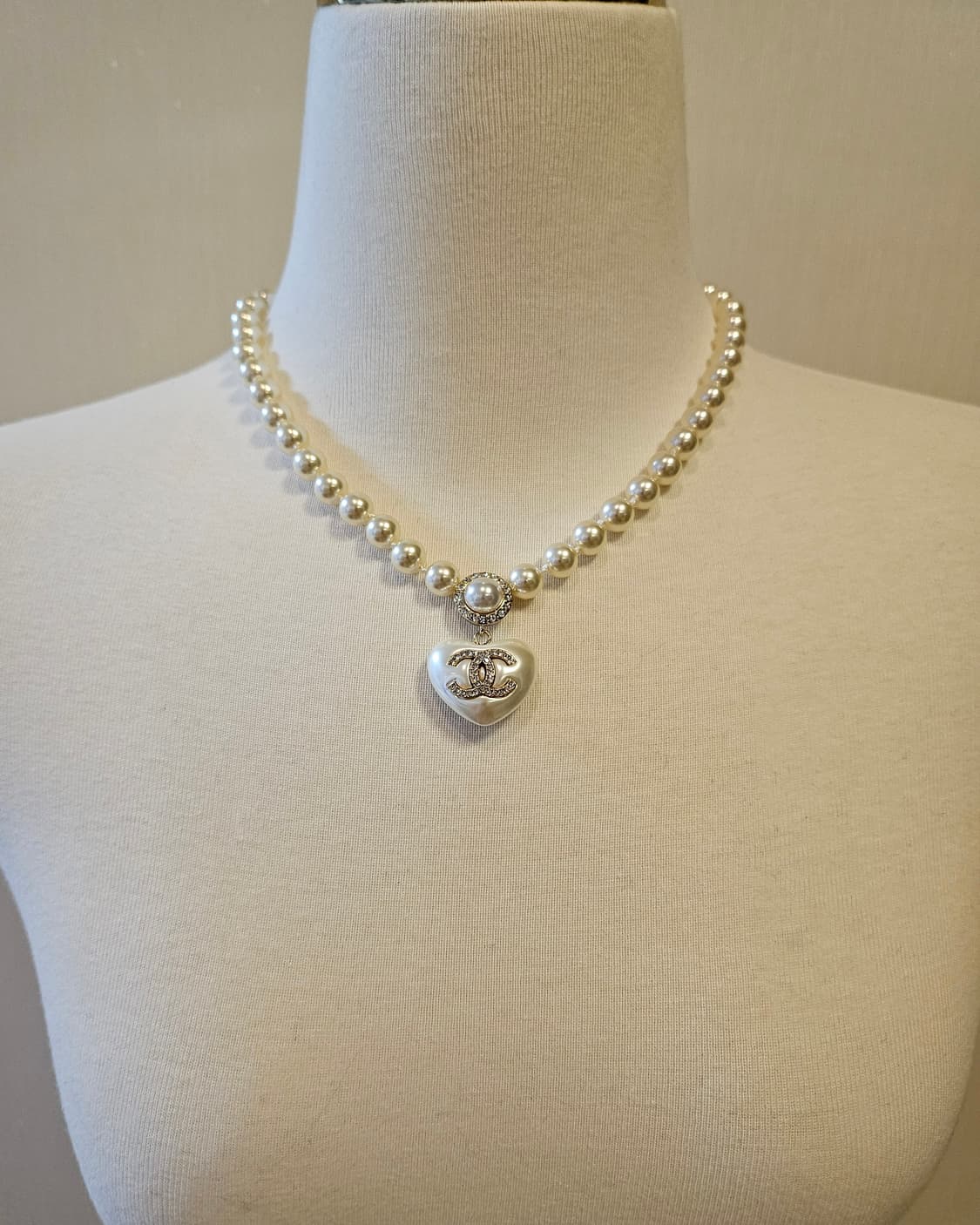 샤넬 하트통통 스왈진주 목걸이 업사이클링 상품이미지1