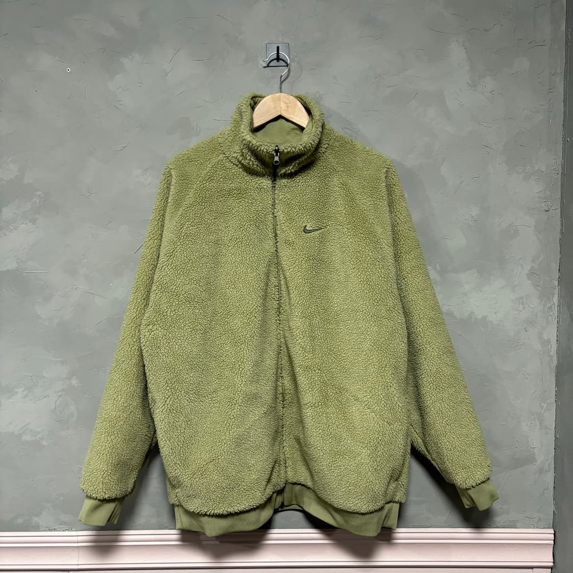 나이키 스우시 양면 후리스 바람막이 자켓 카키 올리브 상품이미지3